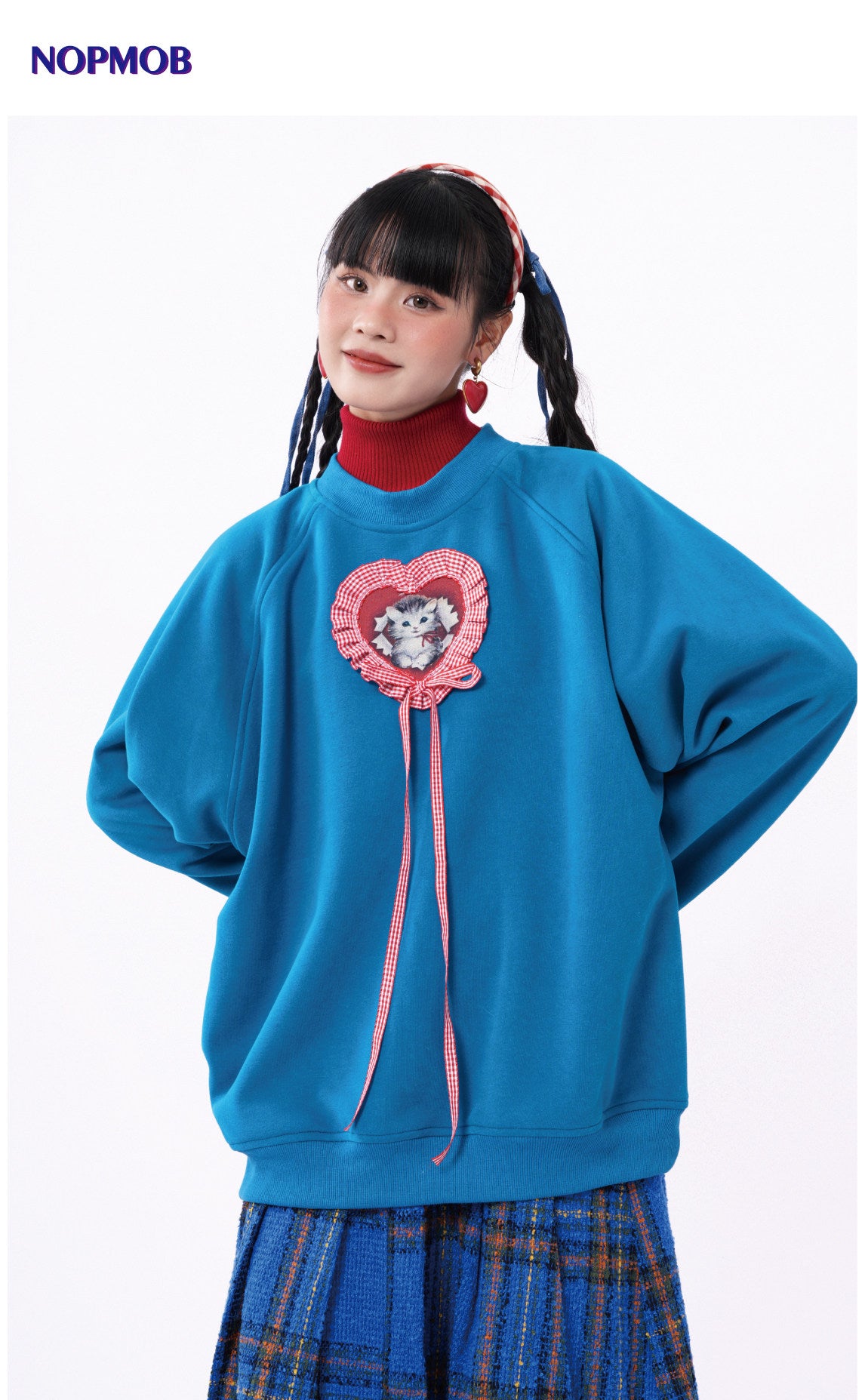 Cute Cat Fleece Sweatshirt - NOPMOB by Land Decora