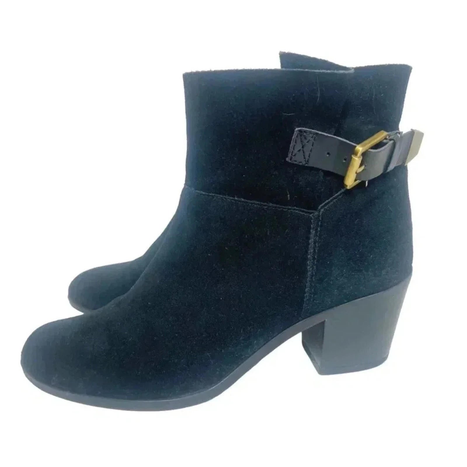 Franco Sarto L-Monument Black Faux Suede Buckled Booties Women's Size by Hot Girl Secondhand