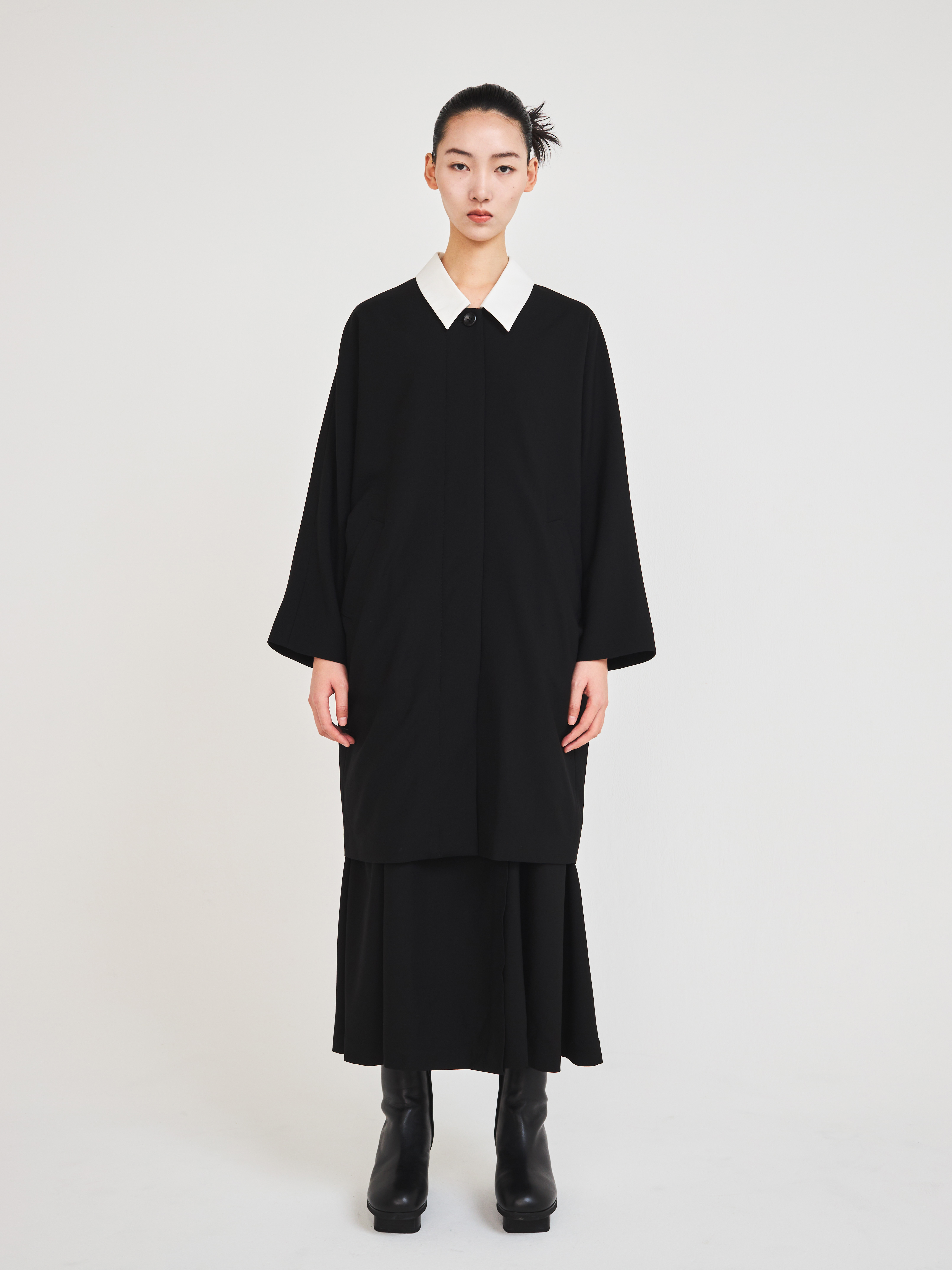Kimono Sleeve Whole Collar Long Jacket by ASATO