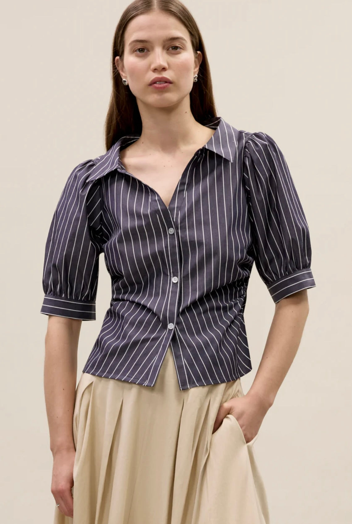 Isla Stripe Poplin Shirt by Sierra Deene