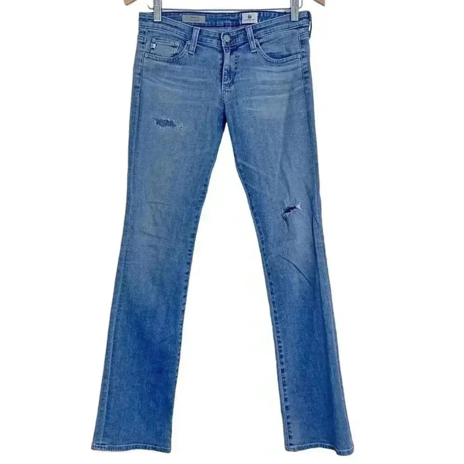 AG The Olivia Skinny Boot Cut Jeans Distressed Light Wash Low Rise Siz by Hot Girl Secondhand