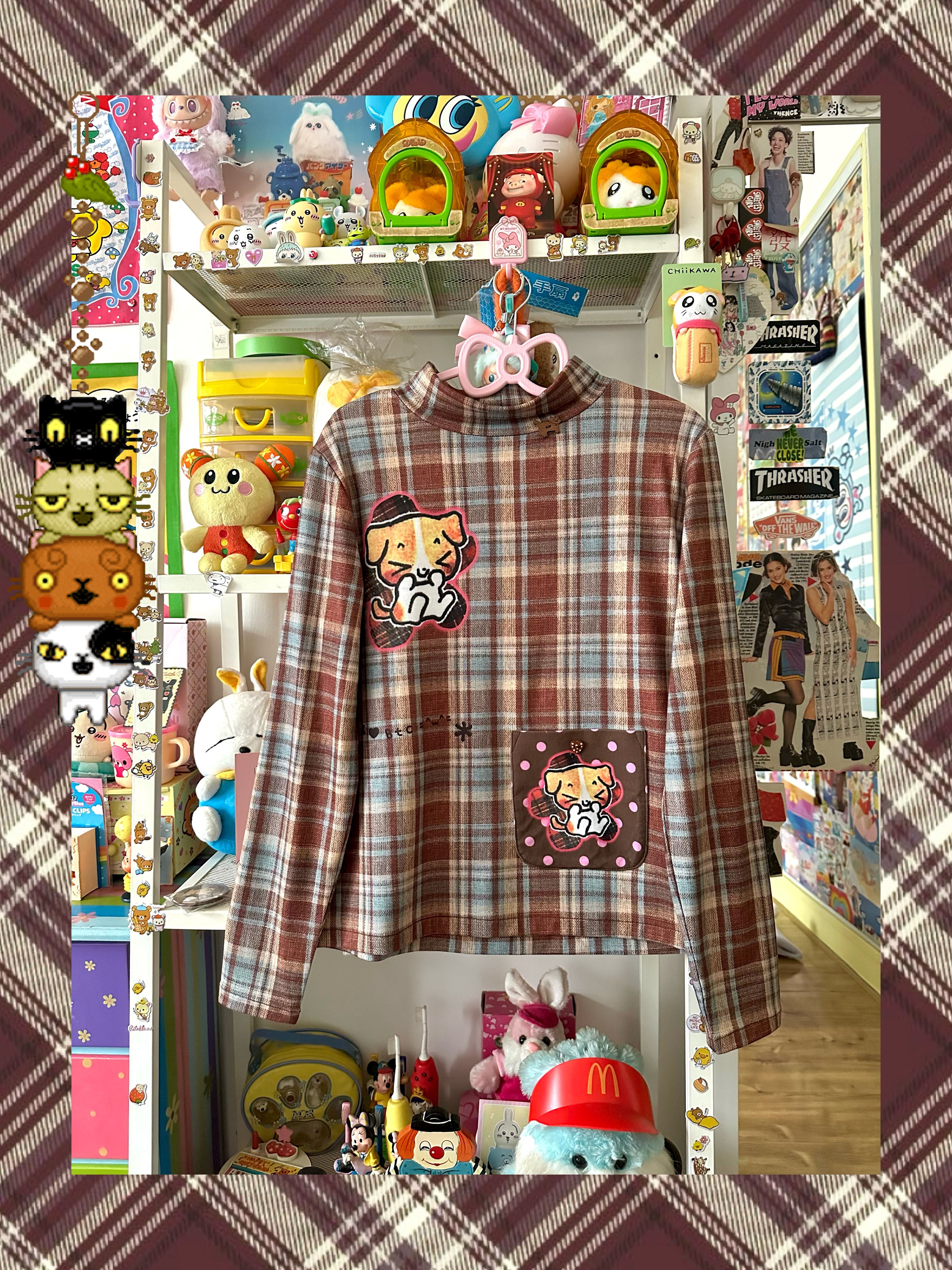 Y2K Dog Print Long Sleeve Tee - Bodytalk by Land Decora