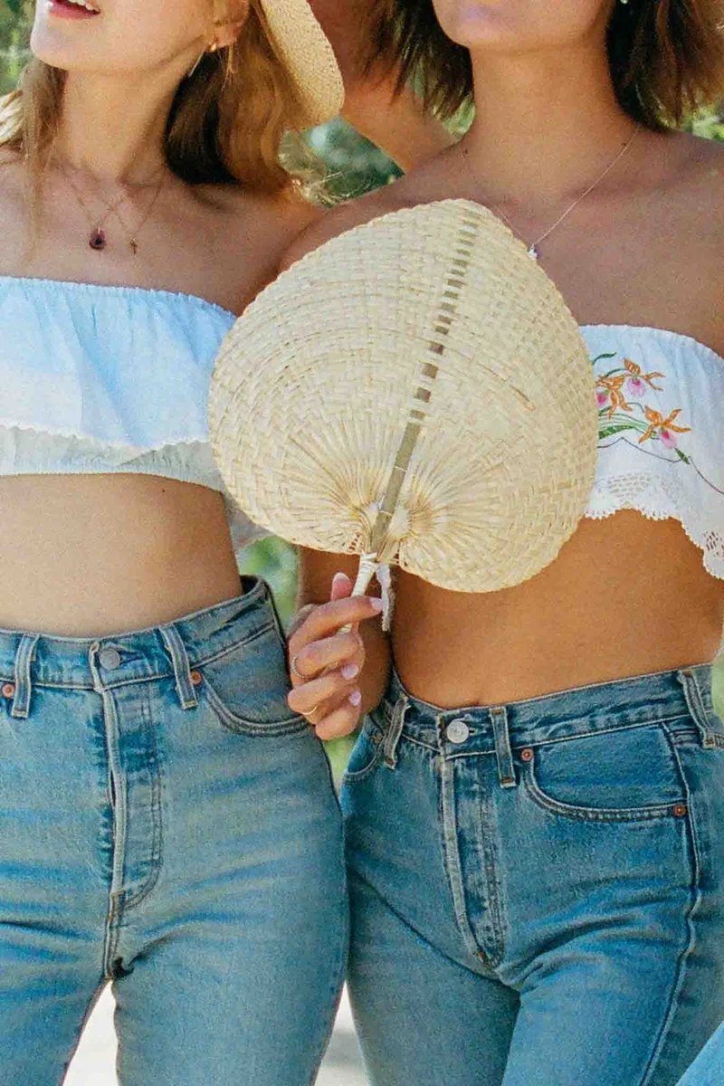 Summer Savior Fan - Natural Straw by Merritt Charles