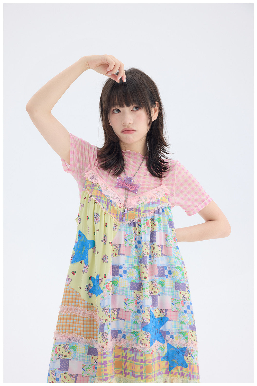 Patchwork Floral Dress | Kawaii Harajuku Vintage Summer Dress by Land Decora