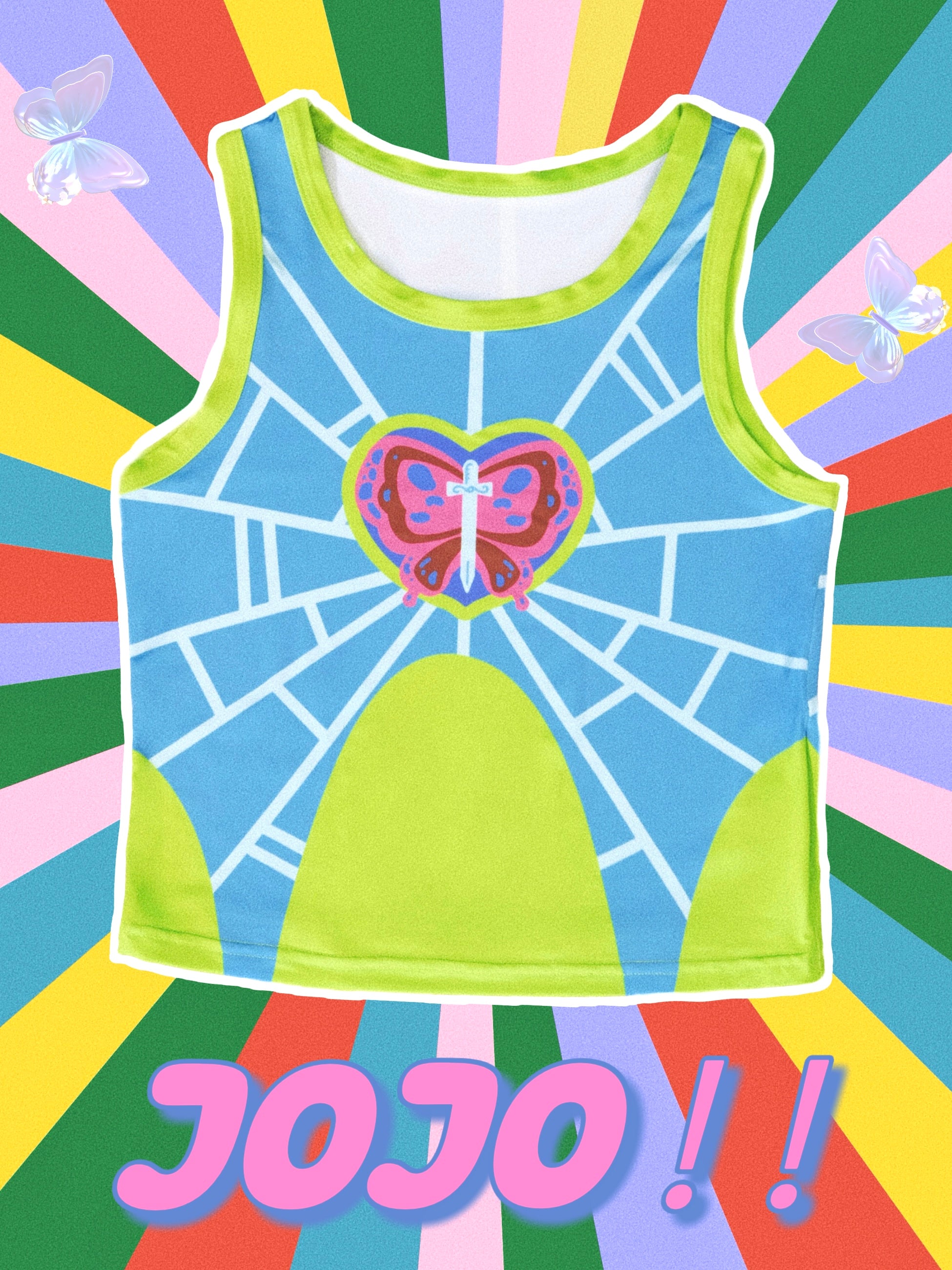 Kawaii Slim Fit Jolyne Cujoh Tank Top JoJo Anime Style - MeowMeow Bug by Land Decora