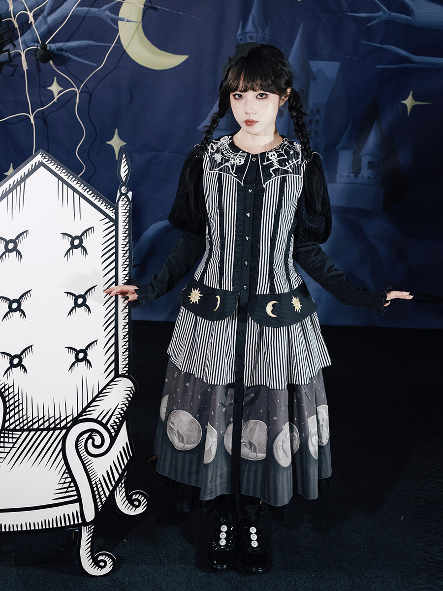 Meugler Dress Alchemy Coin Print Dress Gothic Dress by Land Decora