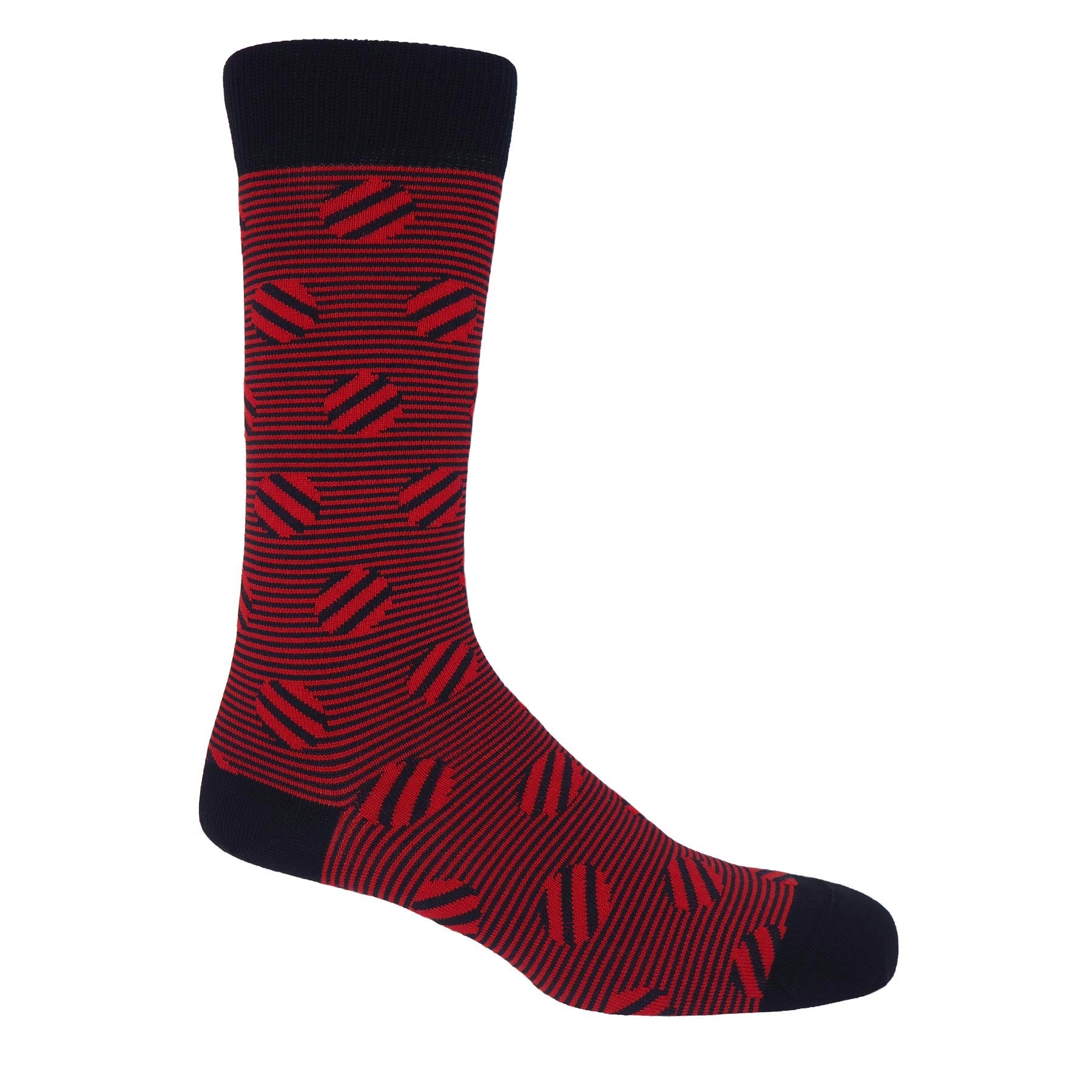 Polka Stripe Men's Socks - Cherry by Peper Harow