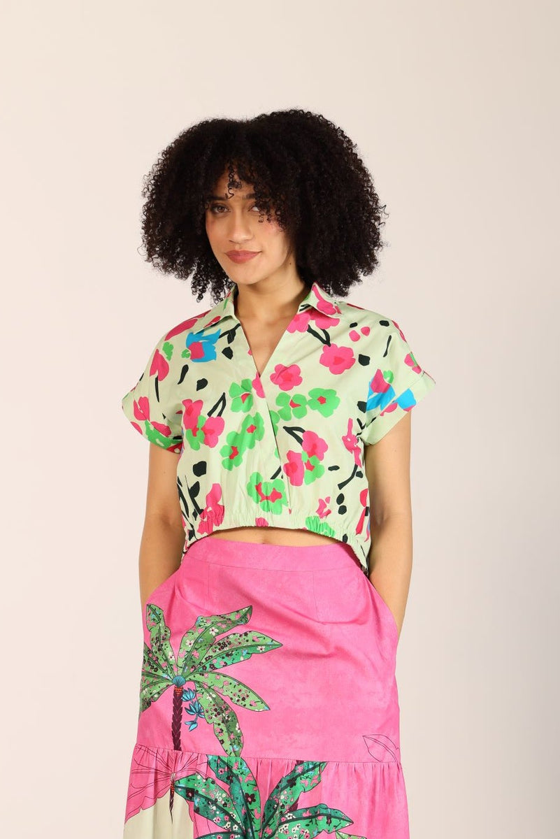 PINK TROPICS ZIA TOP by Maude Vivante