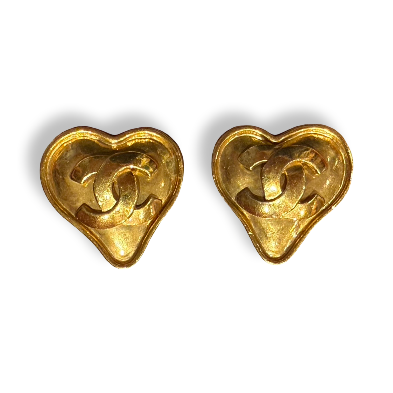 Chanel Vintage CC Heart Earrings by The Vintage New Yorker