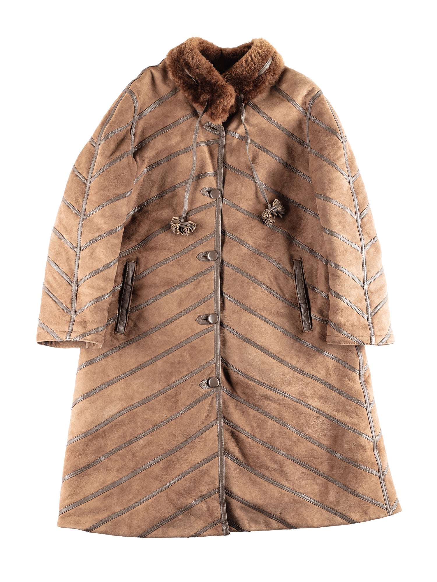 Vintage 00's Women Sheepskin Coat in Brown by Northern Grip
