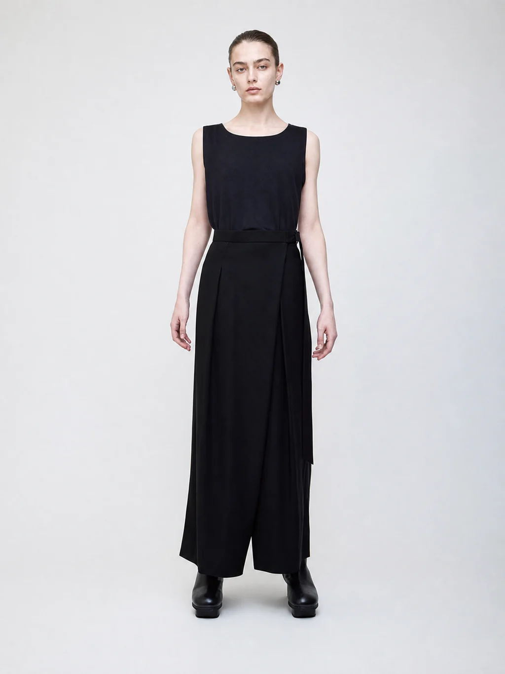 Wool wrap pants by ASATO