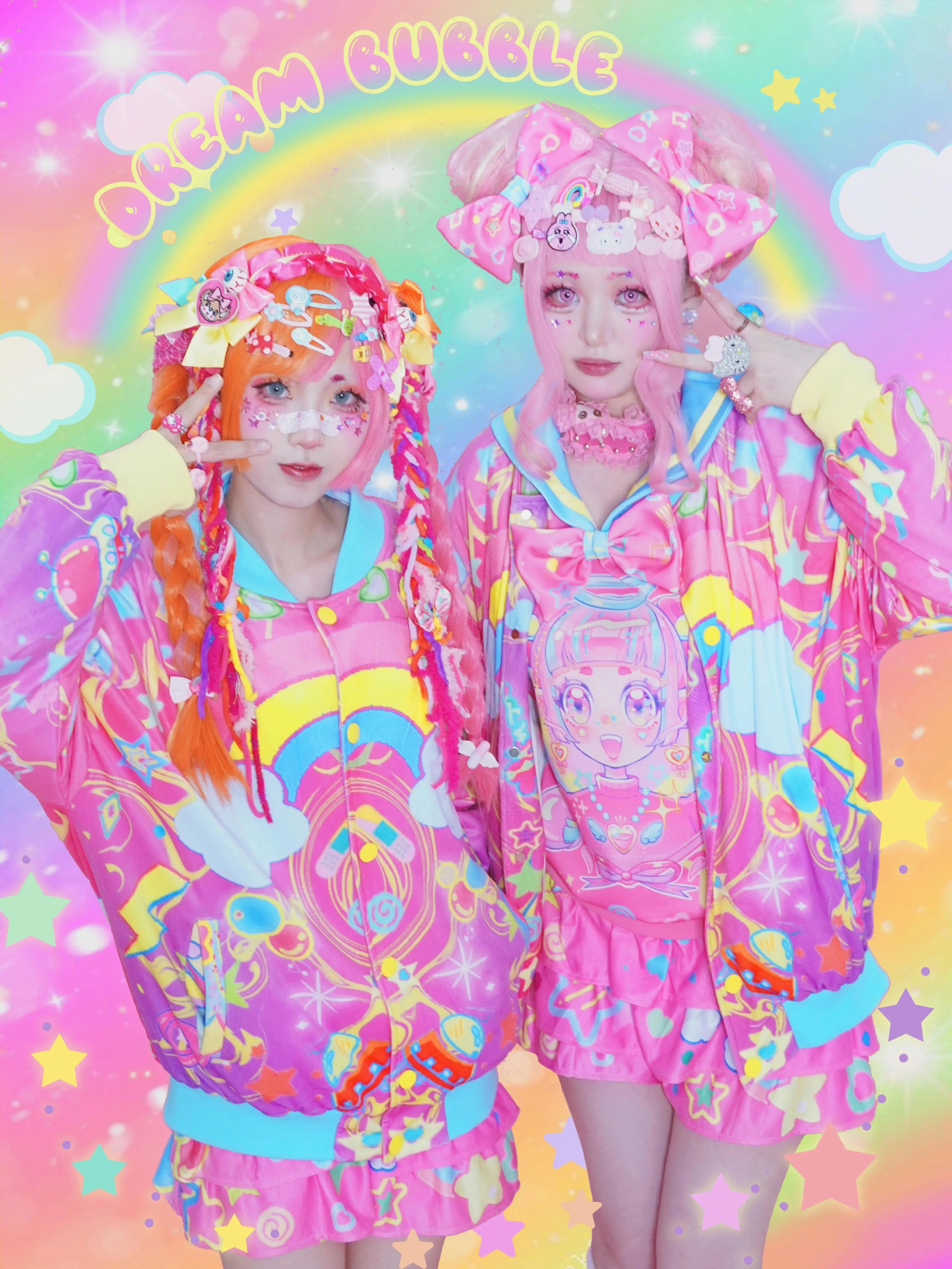Dream Bubble Decora Fleece Jacket | Kawaii Decora Kei Harajuku Fashion by Land Decora