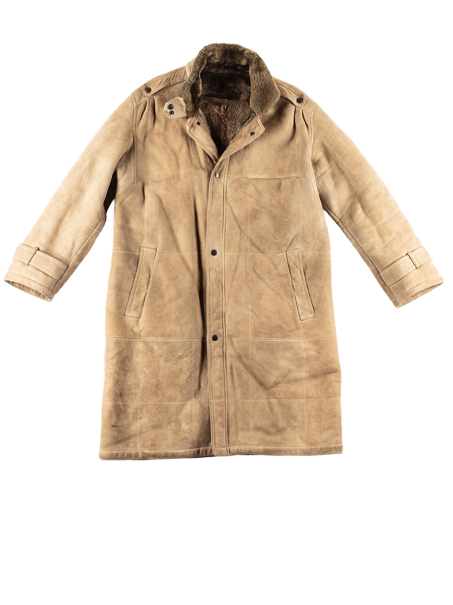 Vintage 80's Men Sheepskin Coat in Beige by Northern Grip