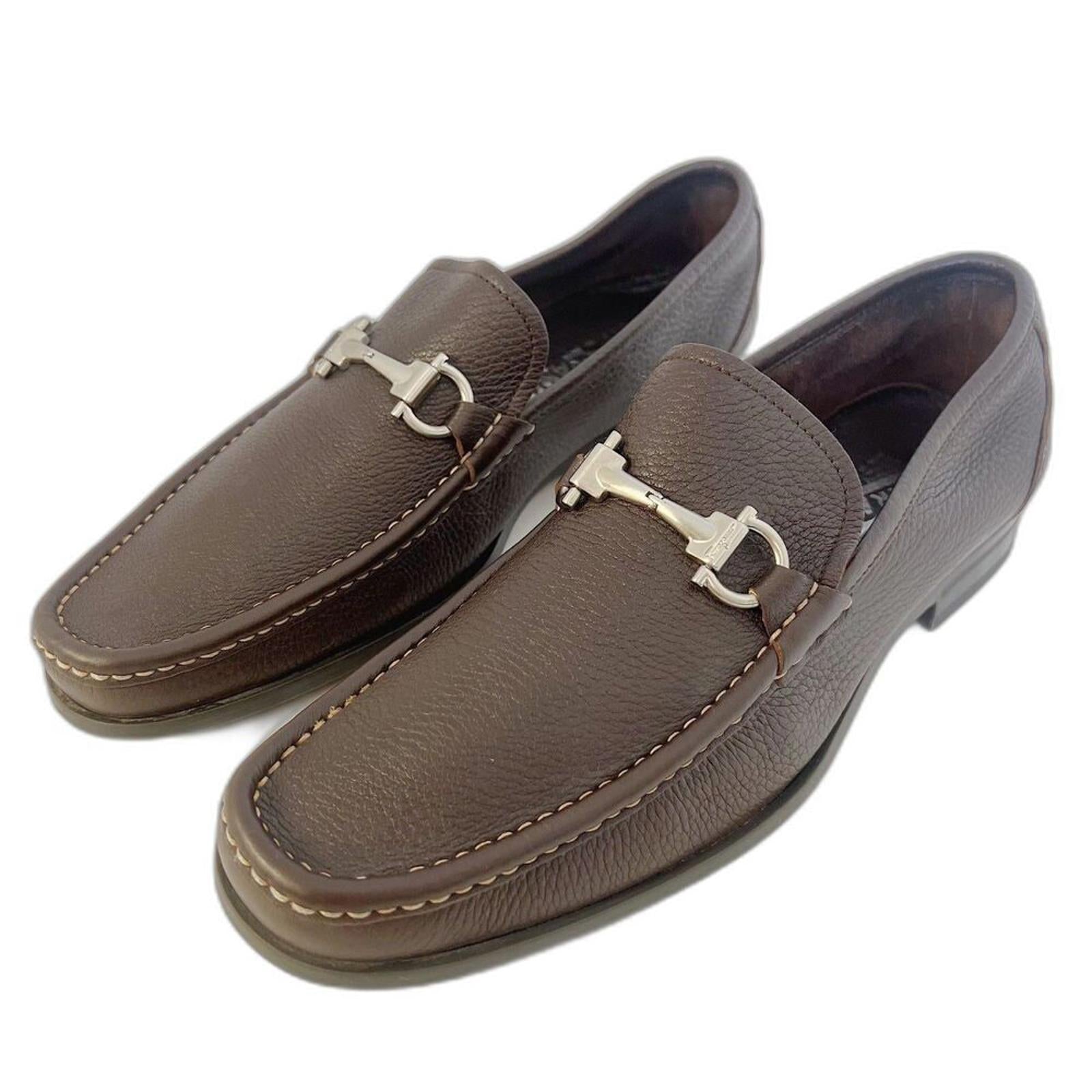 Salvatore Ferragamo Magnifico Brown Leather Horsebit Loafers Hickory S by Hot Girl Secondhand