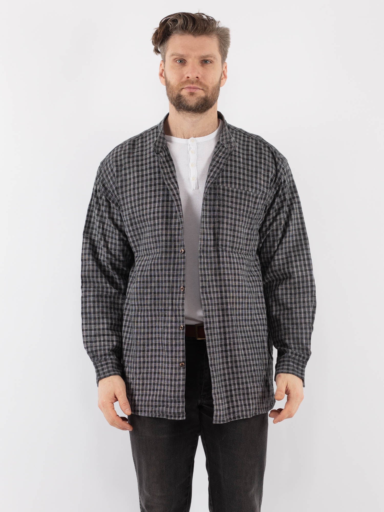 Vintage 90's Men Long Sleeve Shirt in Gray by Northern Grip