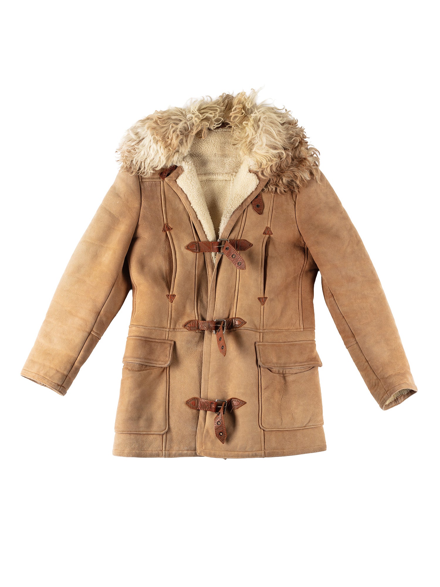 Vintage 70's Women Sheepskin Penny Lane Coat in Beige by Northern Grip