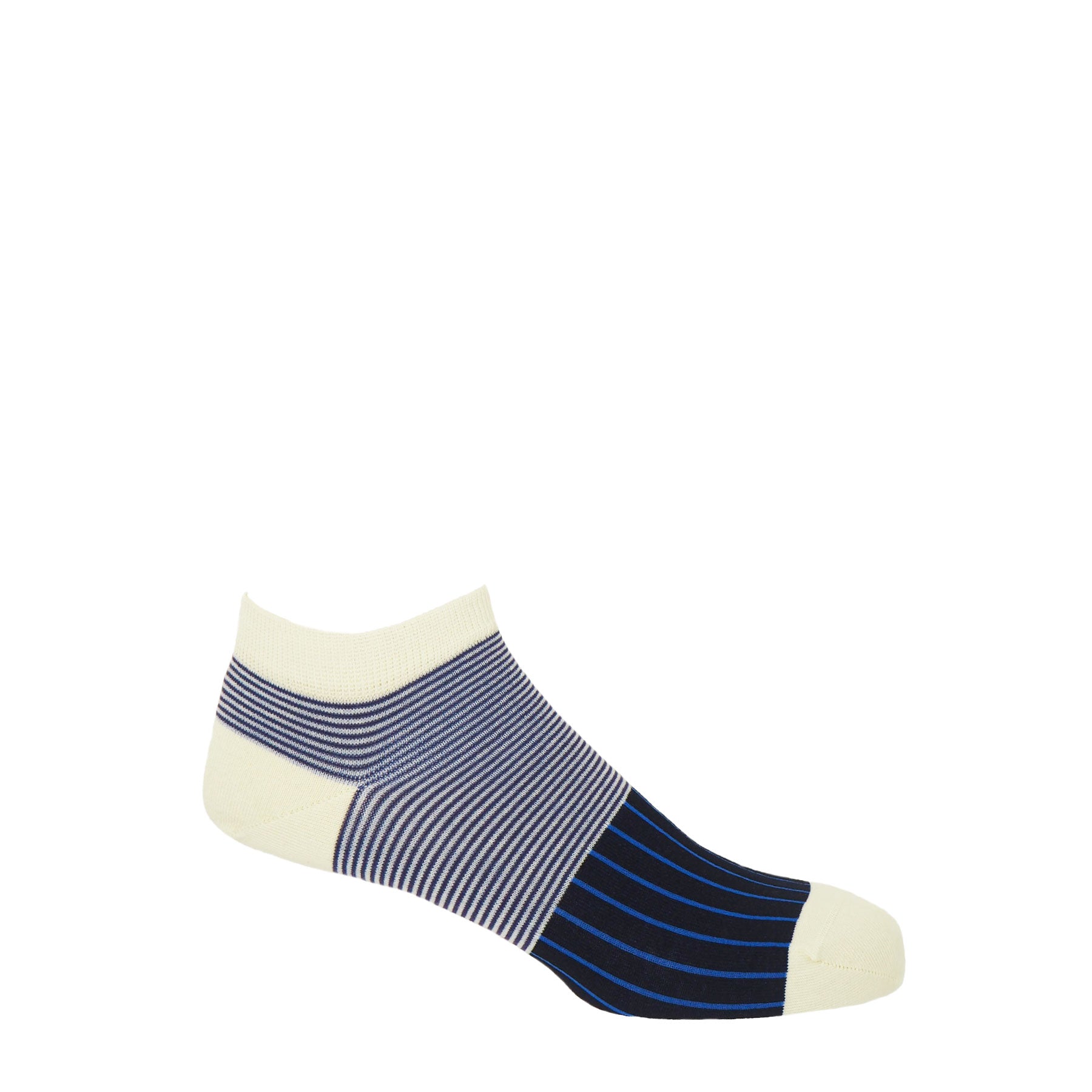 Oxford Stripe Men's Trainer Socks - Black by Peper Harow
