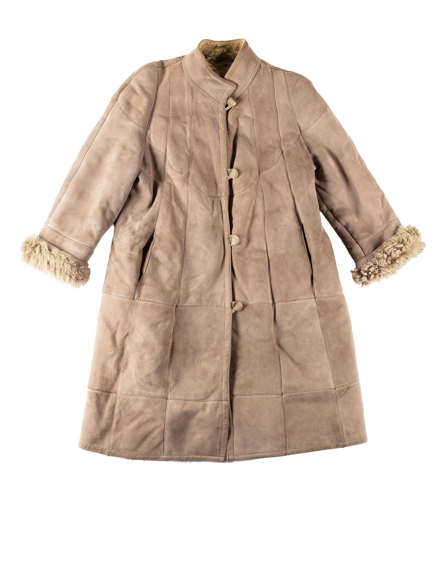 Vintage 80's Women Penny Lane Sheepskin Coat in Beige by Northern Grip