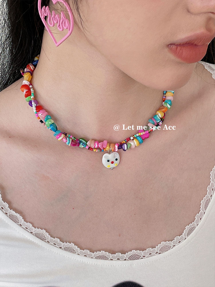 Decora Kei Beaded Necklace - LET ME SEE by Land Decora