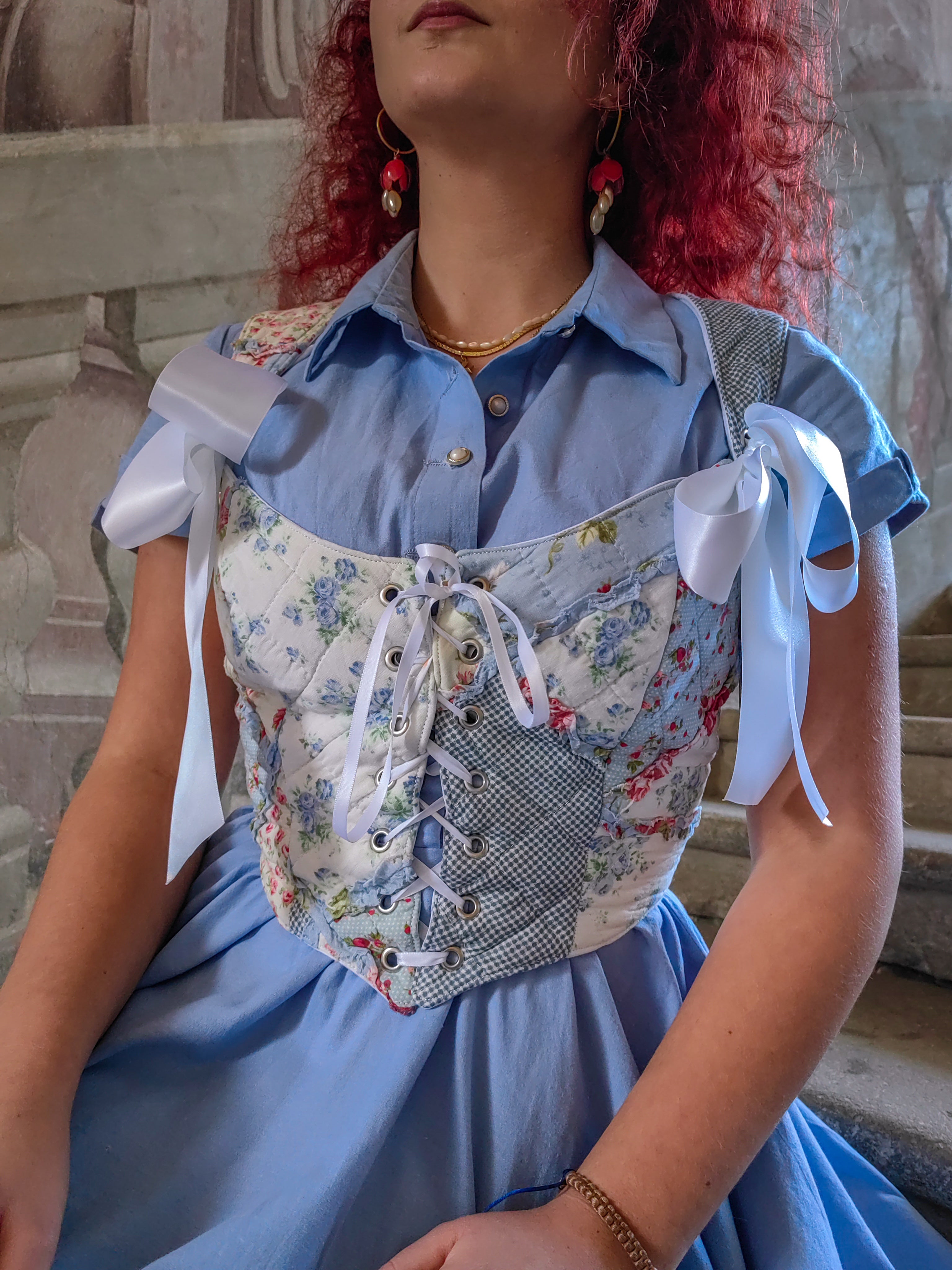 Blue Rose Corset Top by Miss Candyholic