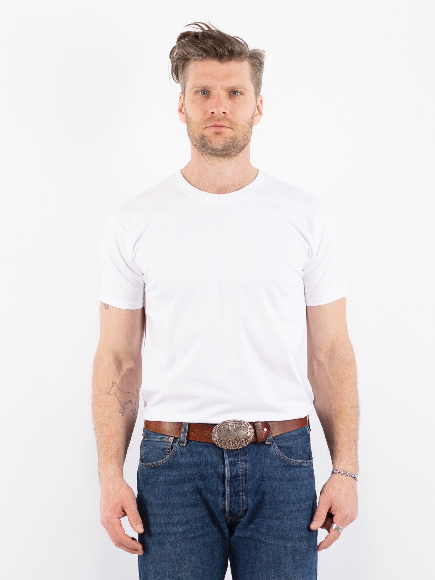 Thick Cotton Basic T-Shirt in White by Northern Grip