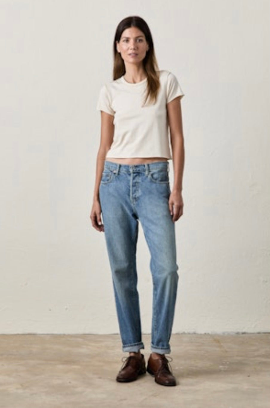 Tara Fitted Shrunken Crew T-Shirt by Sierra Deene