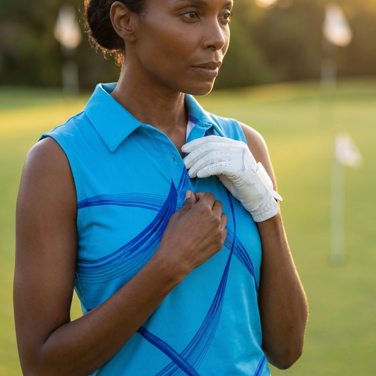 Blue Ribbon Sleeveless Polo by Putter Girl