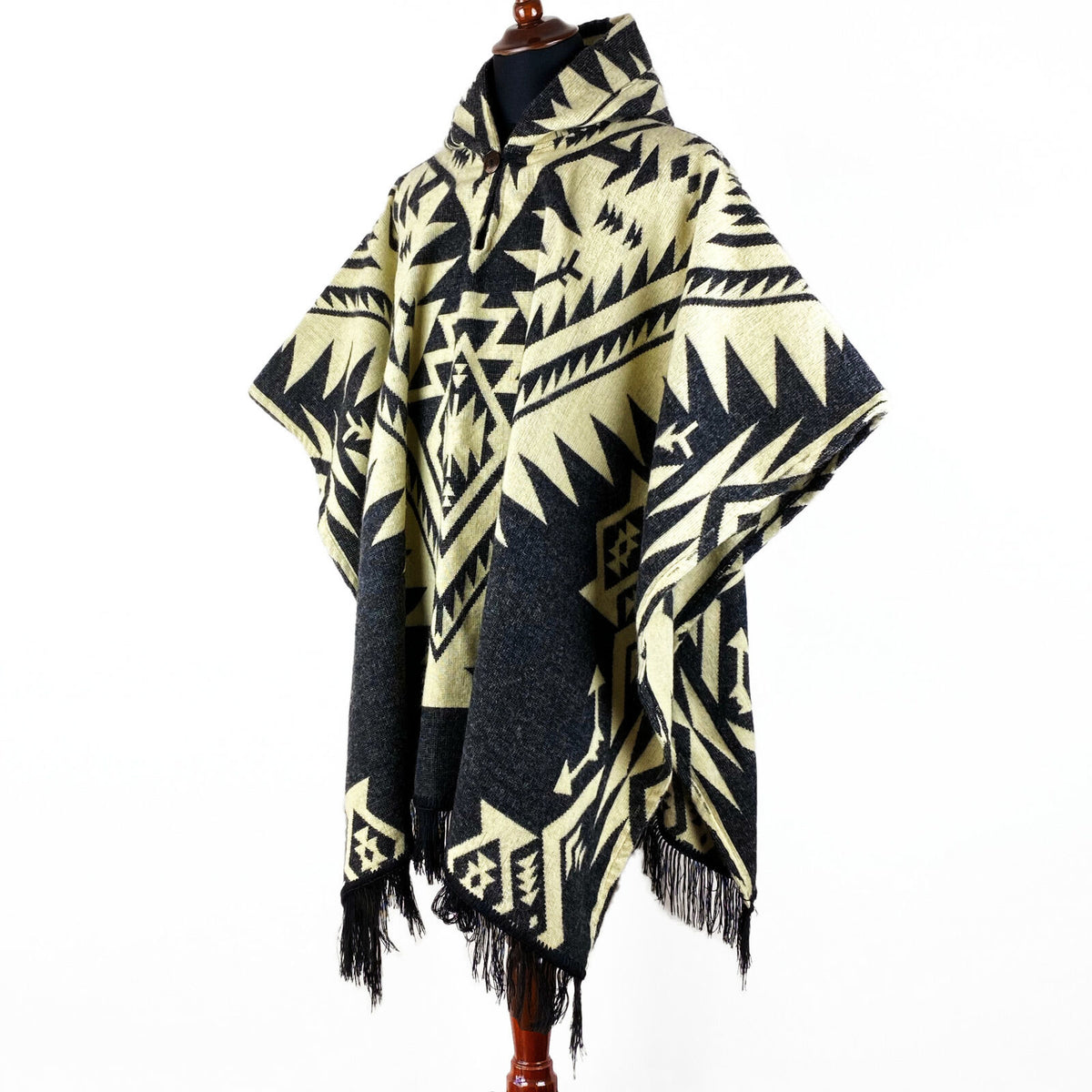 Tarqui - Baby Alpaca wool Unisex Hooded Poncho Pullover S-XXL - Aztec by ECUALAMA
