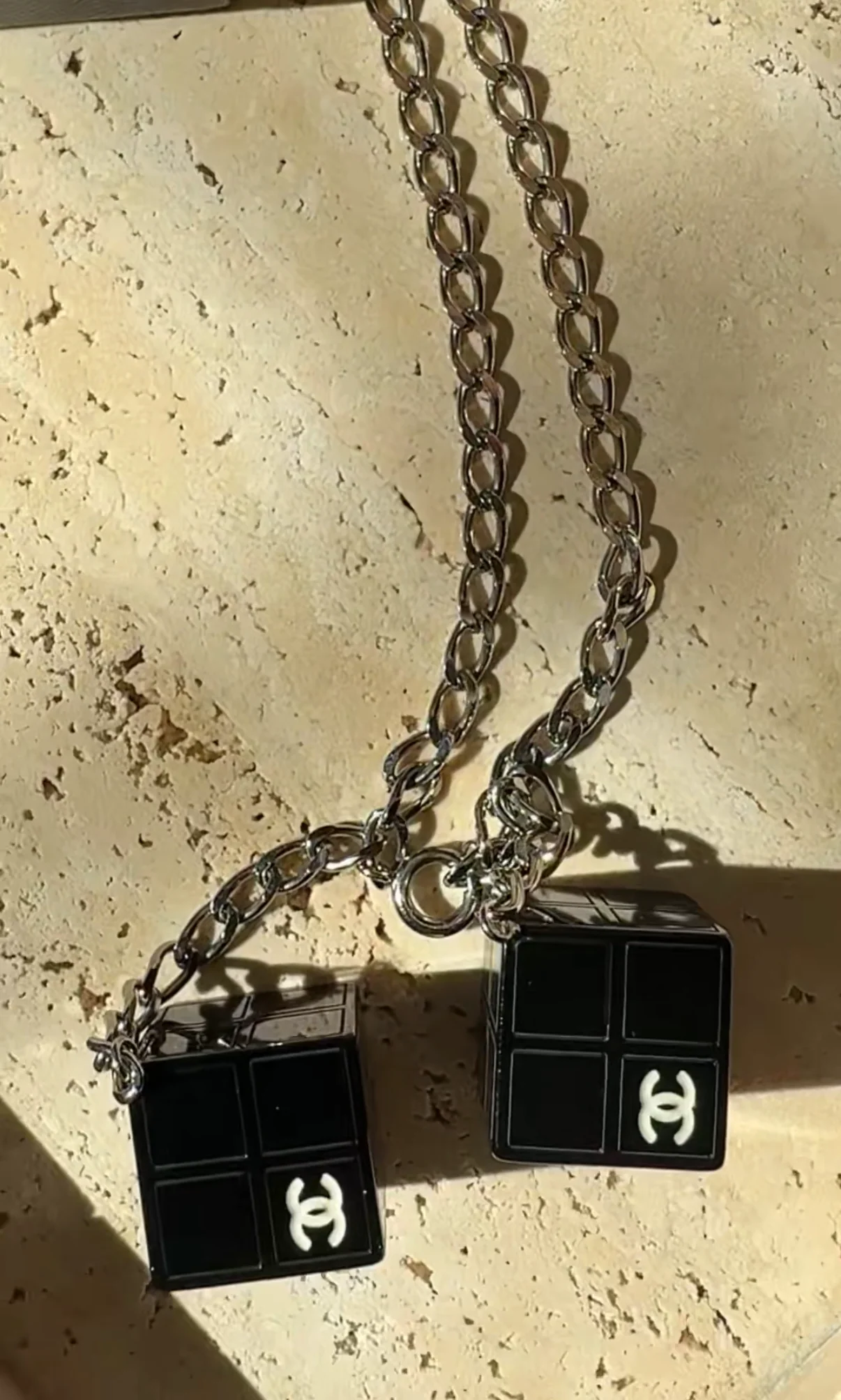 Chanel Vintage Cube Charm Chain Belt/Necklace by The Vintage New Yorker