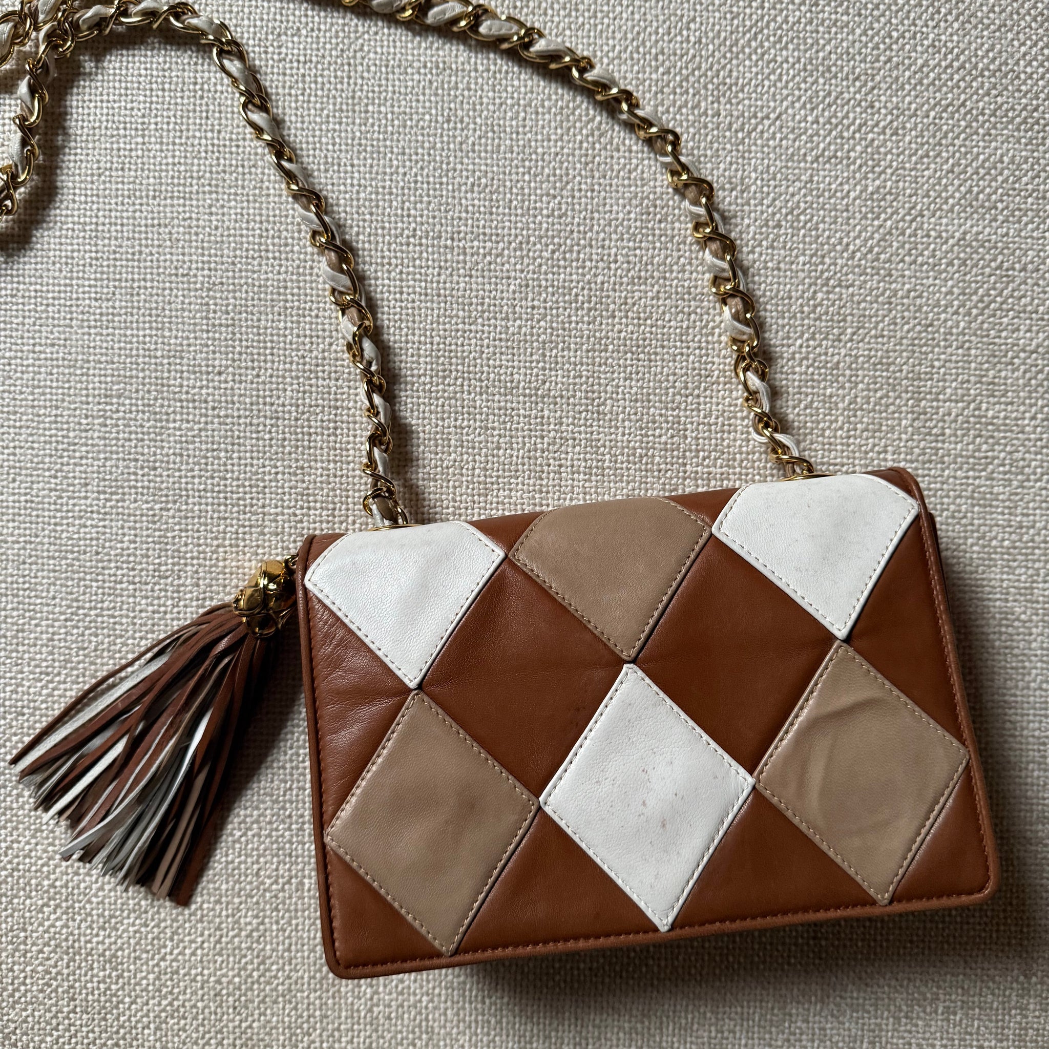Chanel Vintage Sac Arlequin Tassel Flap by The Vintage New Yorker