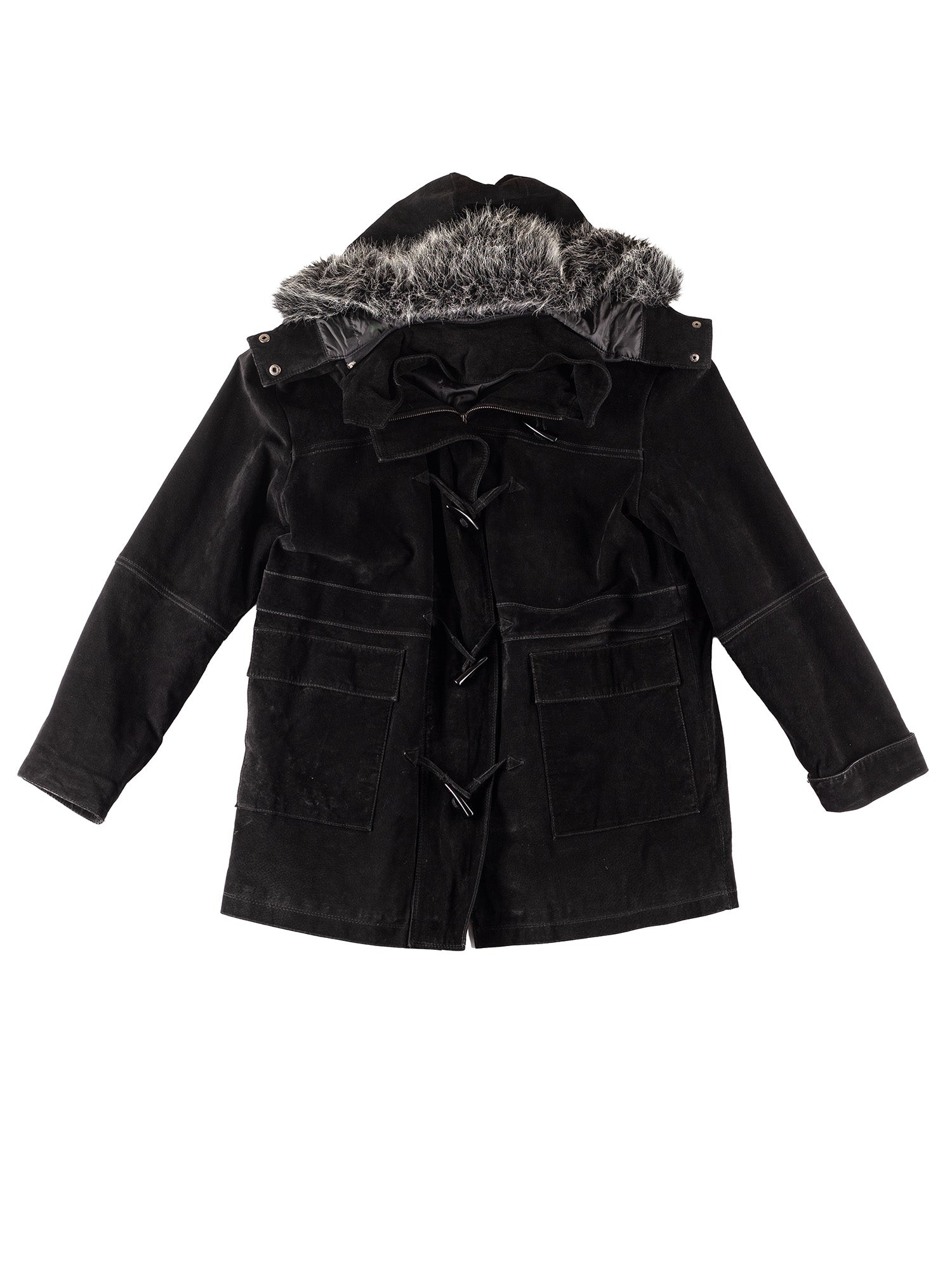 Vintage 90's Women Suede Coat in Black by Northern Grip