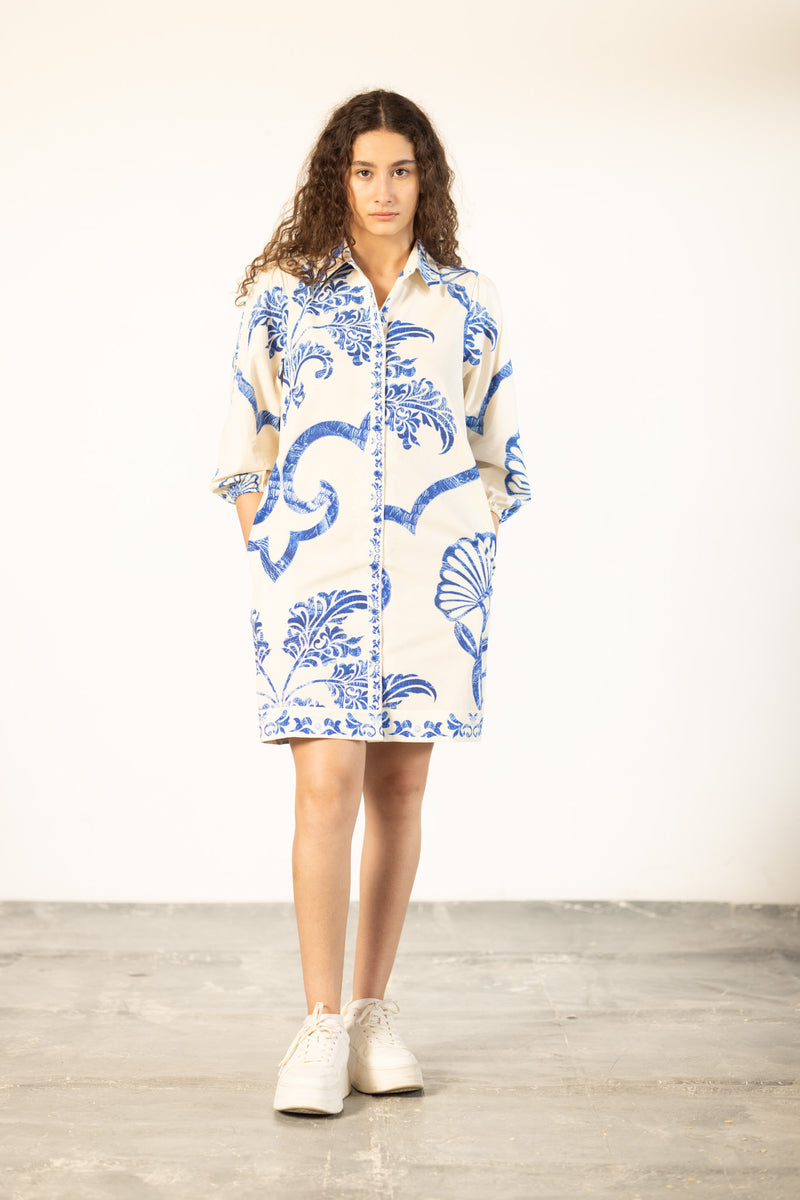 BLUE FRESCO AVA DRESS by Maude Vivante