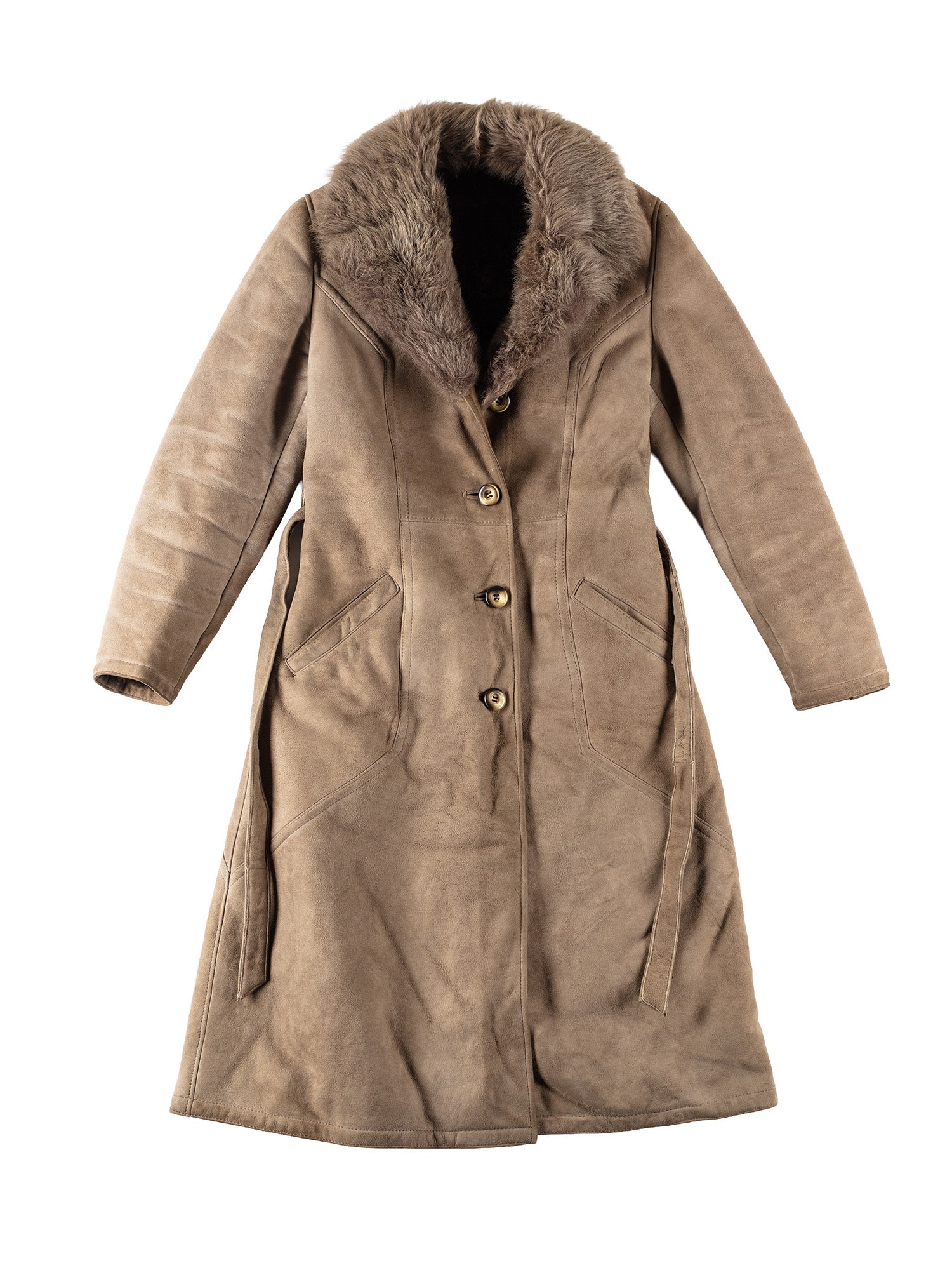 Vintage 70's Women Penny Lane Sheepskin Coat in Beige by Northern Grip