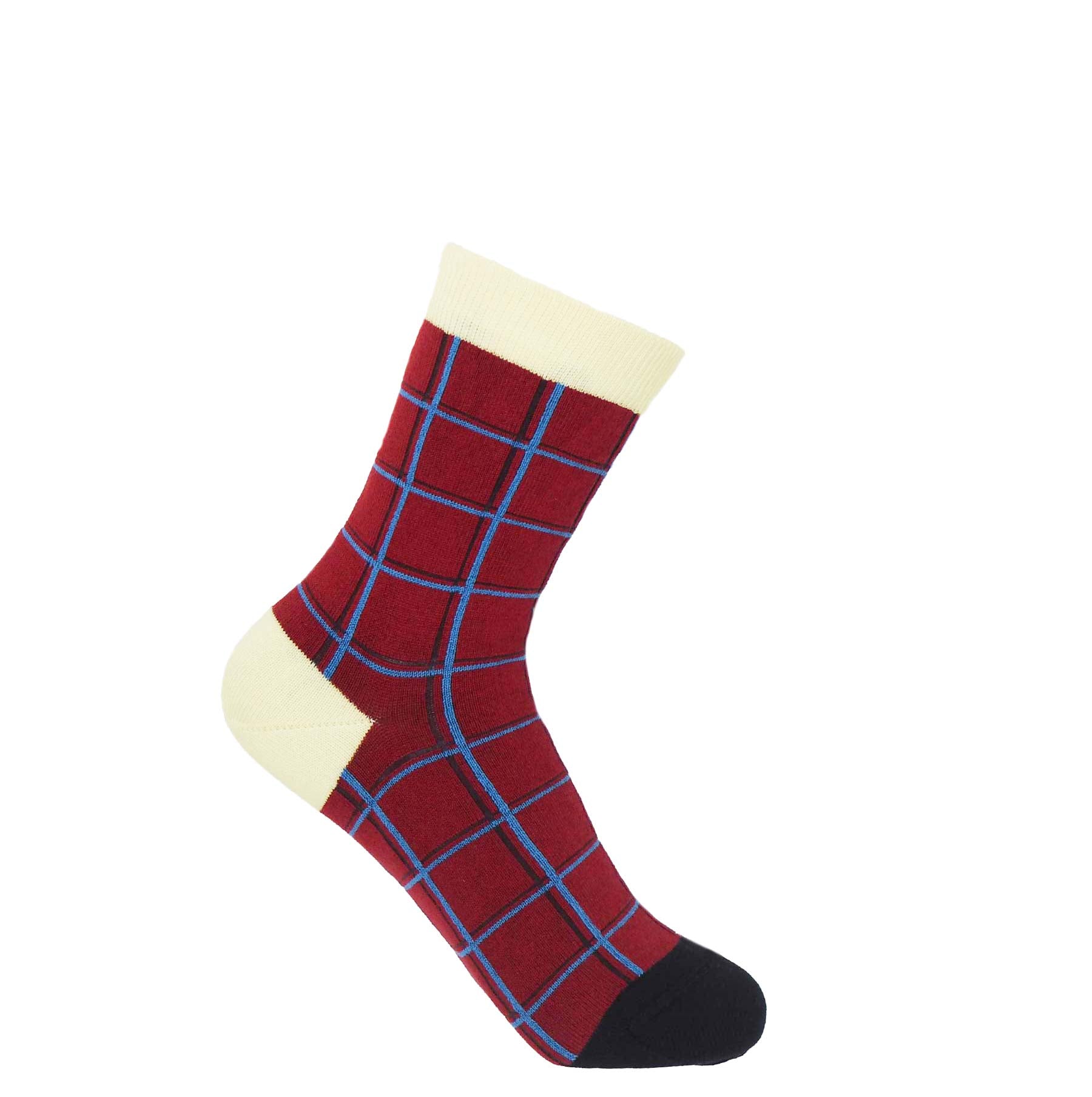 Grid Women's Socks - Burgundy by Peper Harow