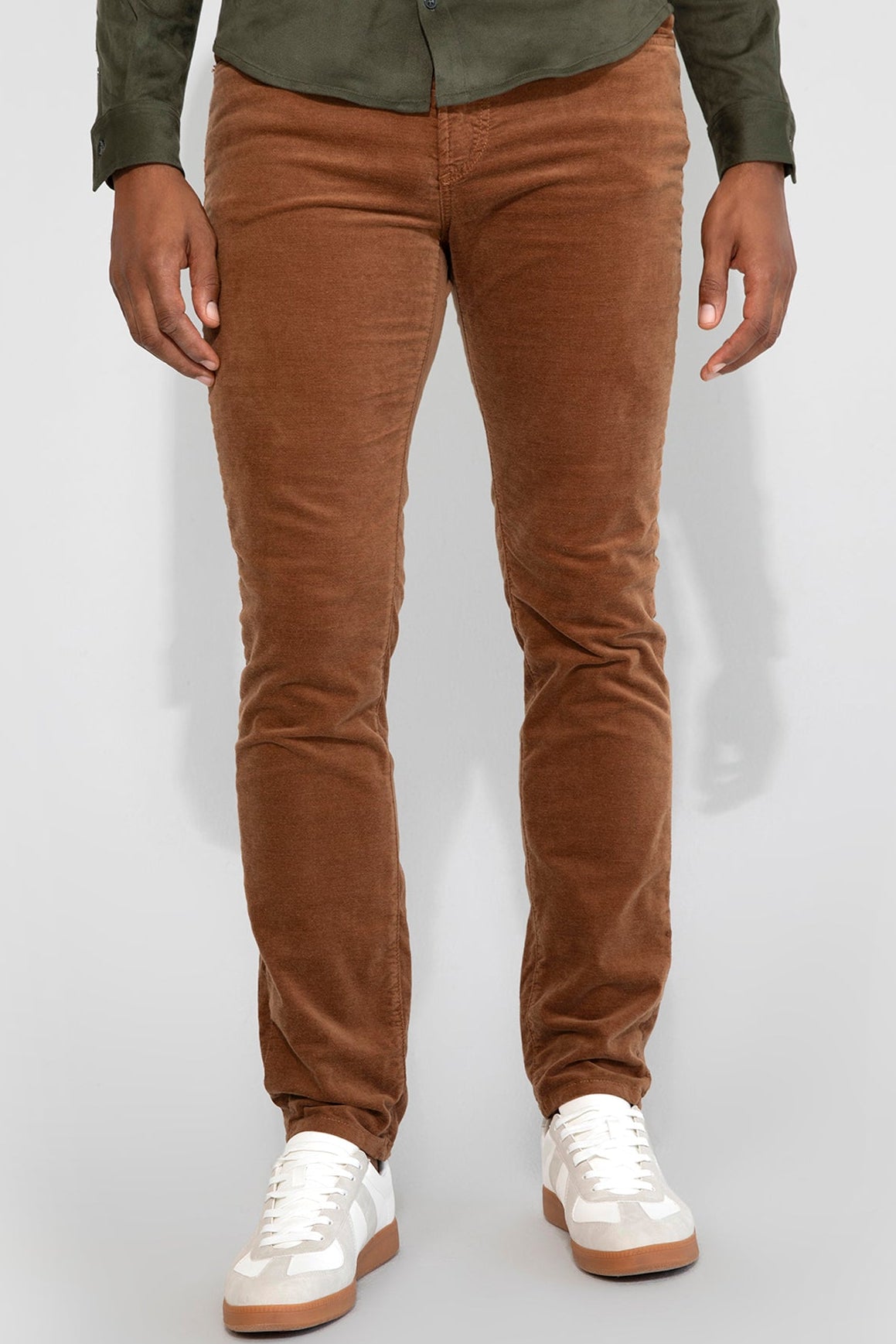 Brando Velvet Teak Stretch Slim Jean by MONFRERE