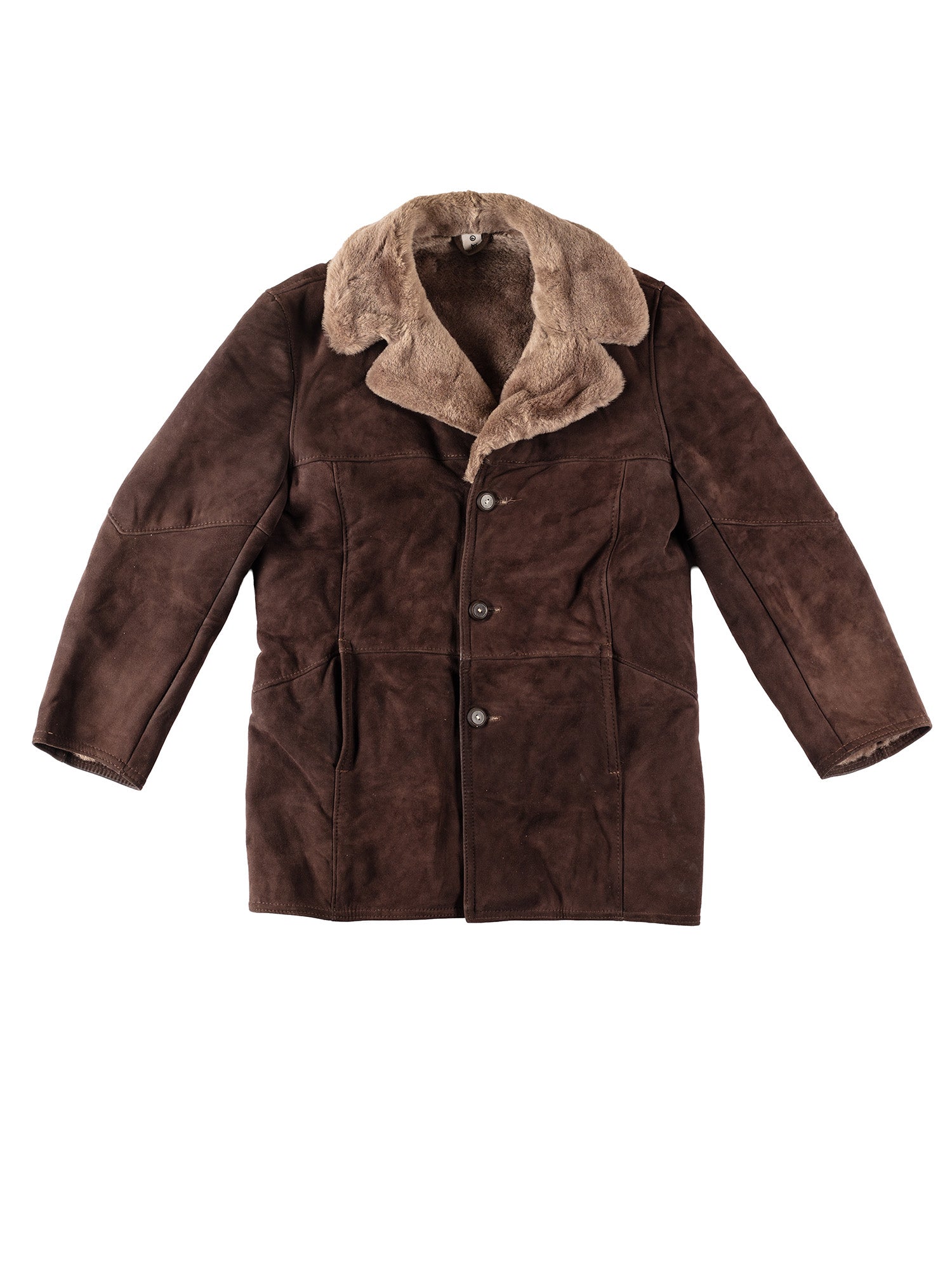 Vintage 70's Men Sheepskin Coat in Brown by Northern Grip