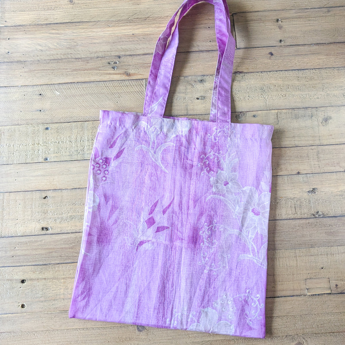 Slim Sari Tote Bag with Pocket: Ethically Handmade in India by Shakti.ism