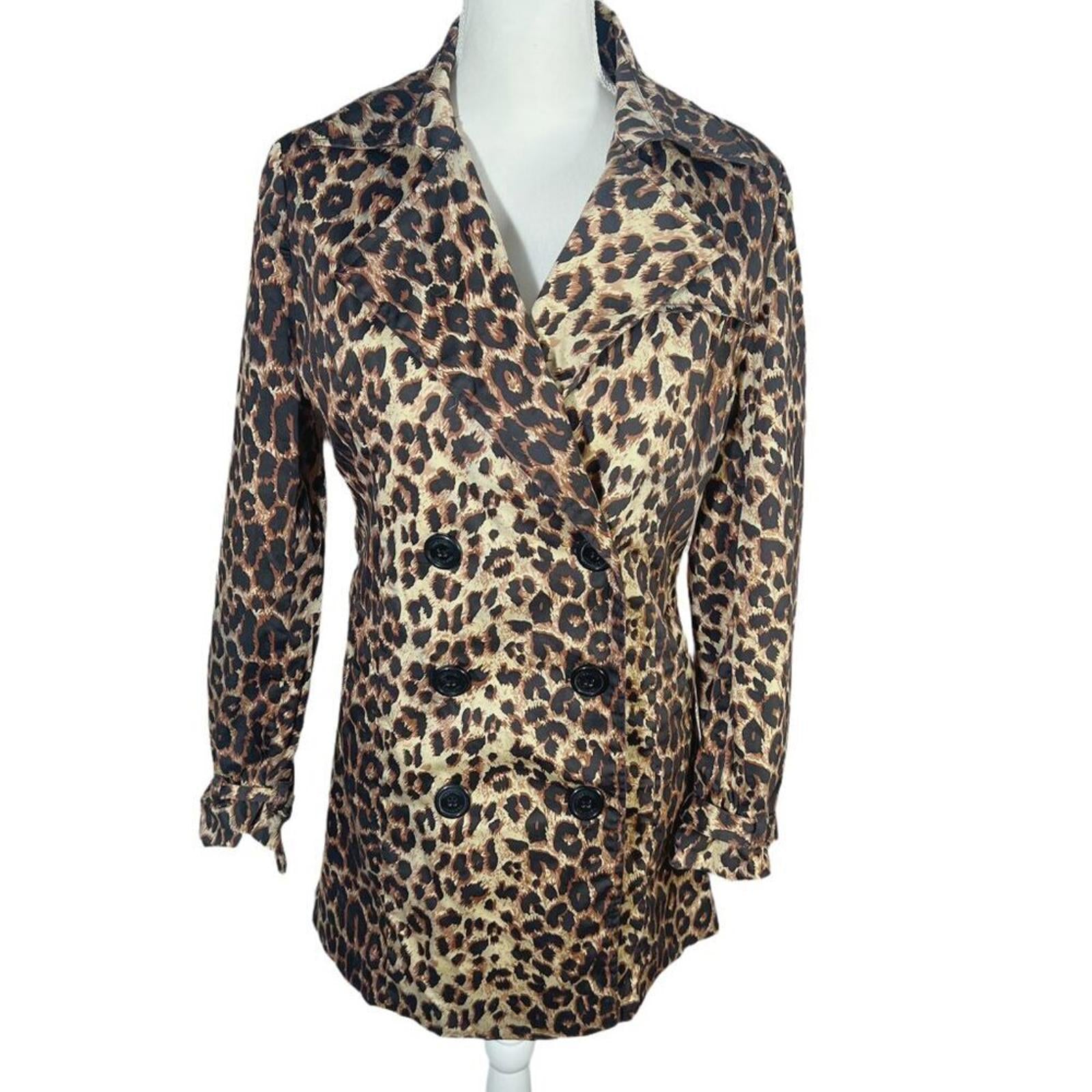 Vertigo Paris Leopard Print Trench Coat Jacket Animal Print Women's Si by Hot Girl Secondhand