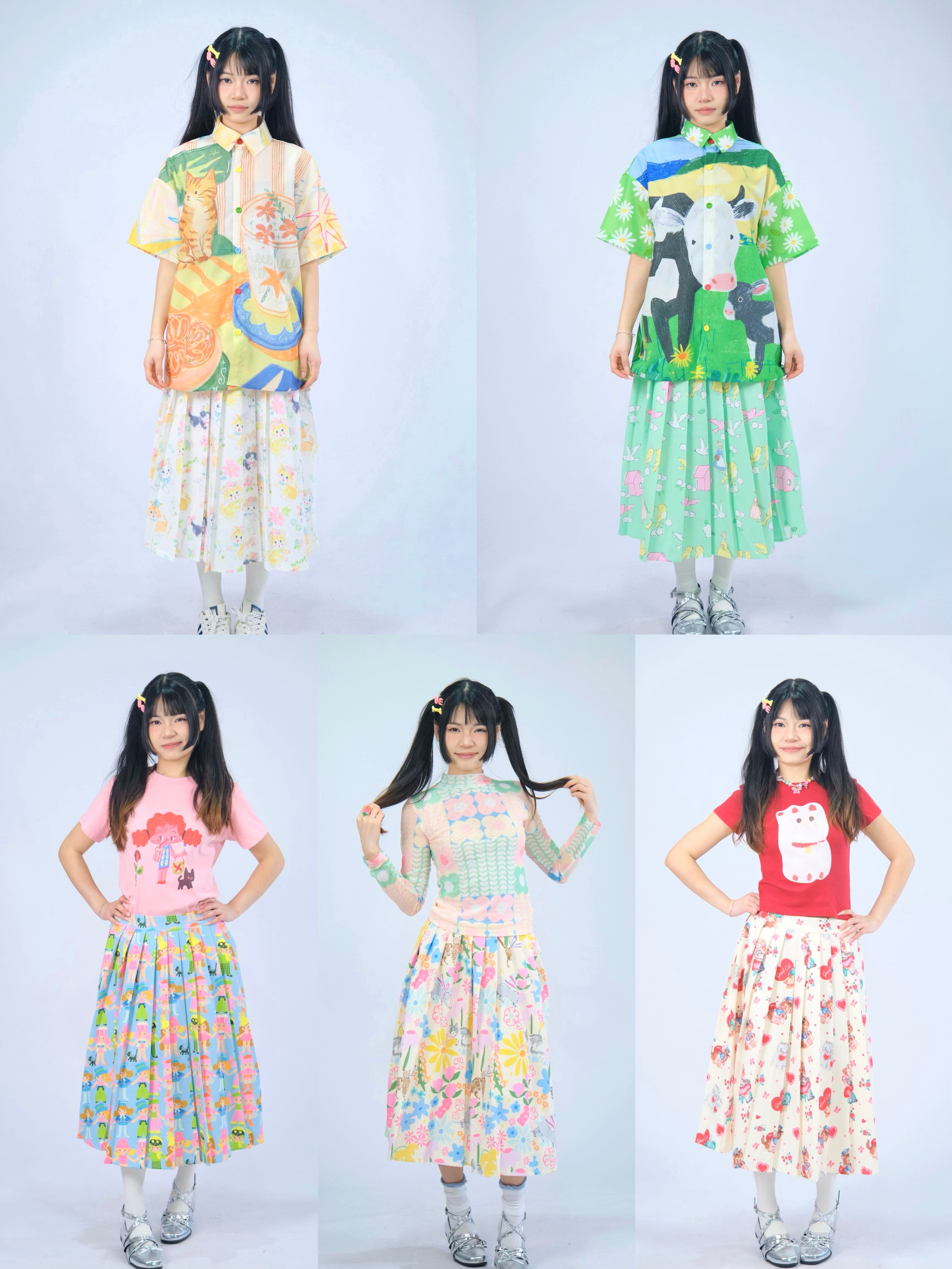 Kidcore Pleated Skirt - MeowMeow by Land Decora