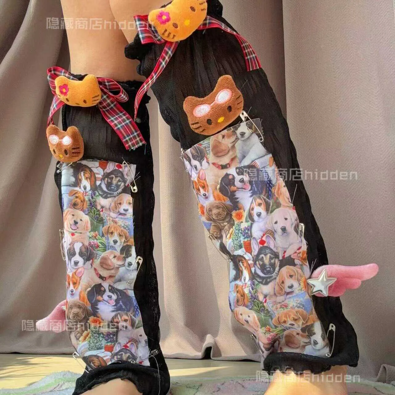 Y2K Black Layered Leg Warmers - Hidden by Land Decora
