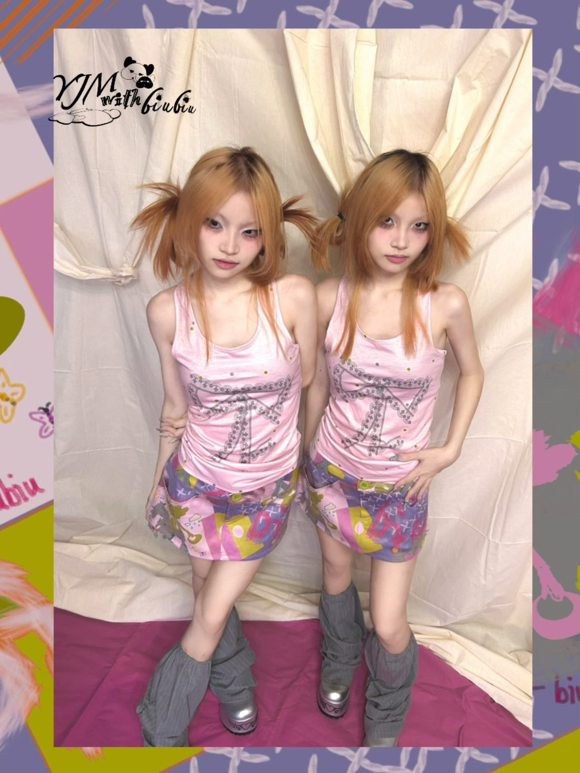 YJM with biubiu Polka Dot Bow Tank Top | Cute Sleeveless Camisole by Land Decora