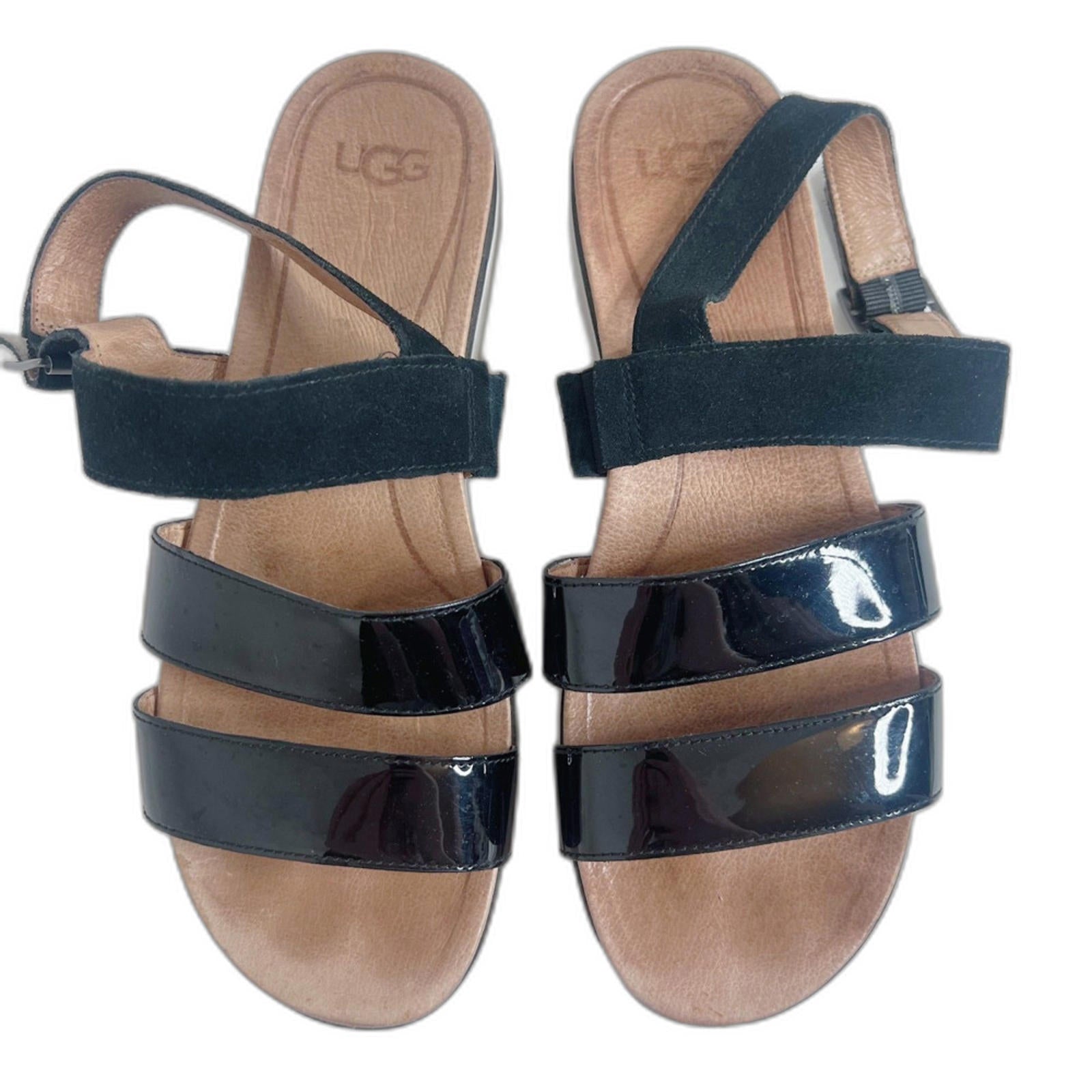 Ugg Braelynn Sandal Black Patent Leather Strappy Platform Sandal Size by Hot Girl Secondhand