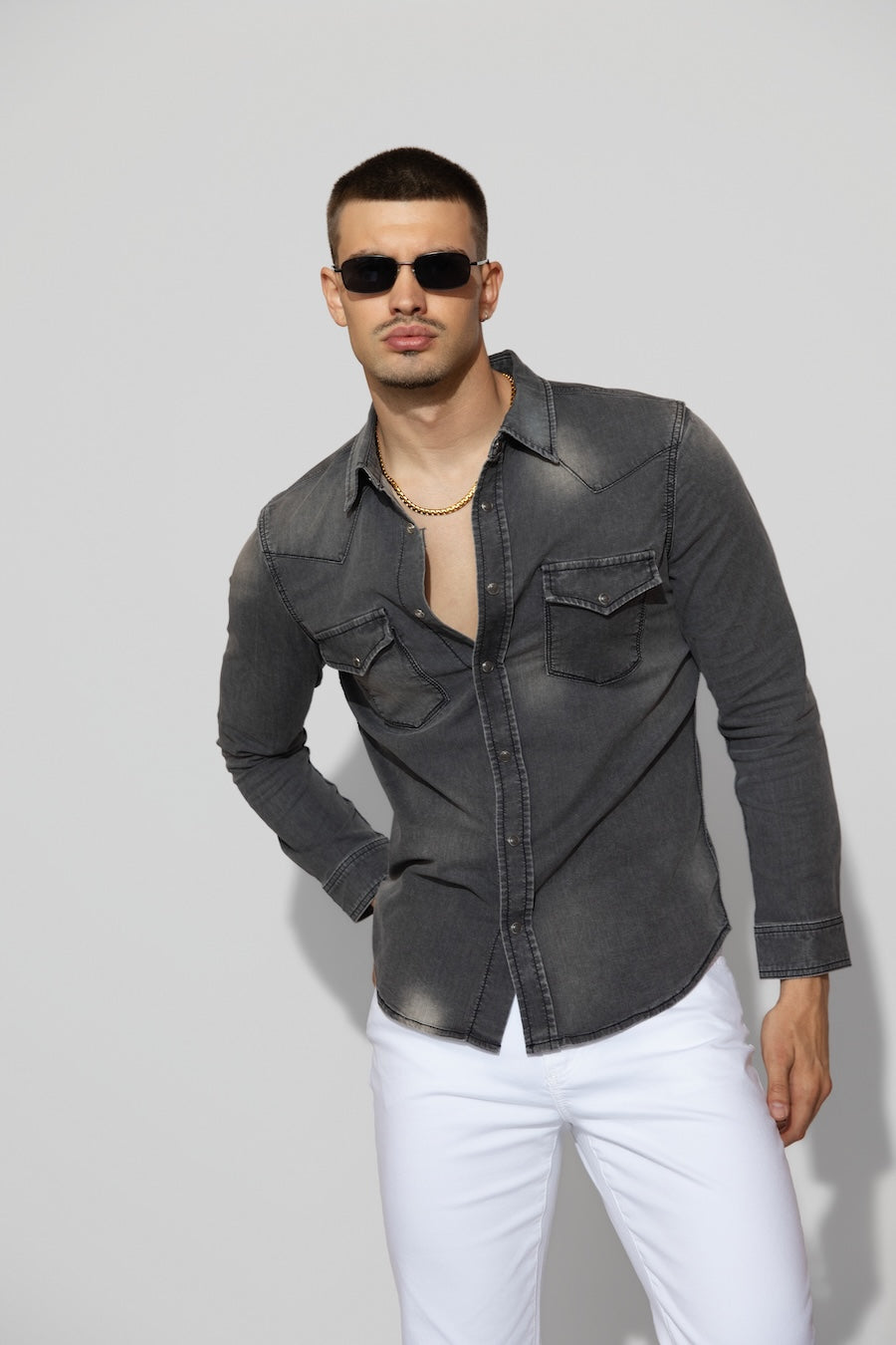 Eastwood Smokescreen Stretch Western Shirt by MONFRERE