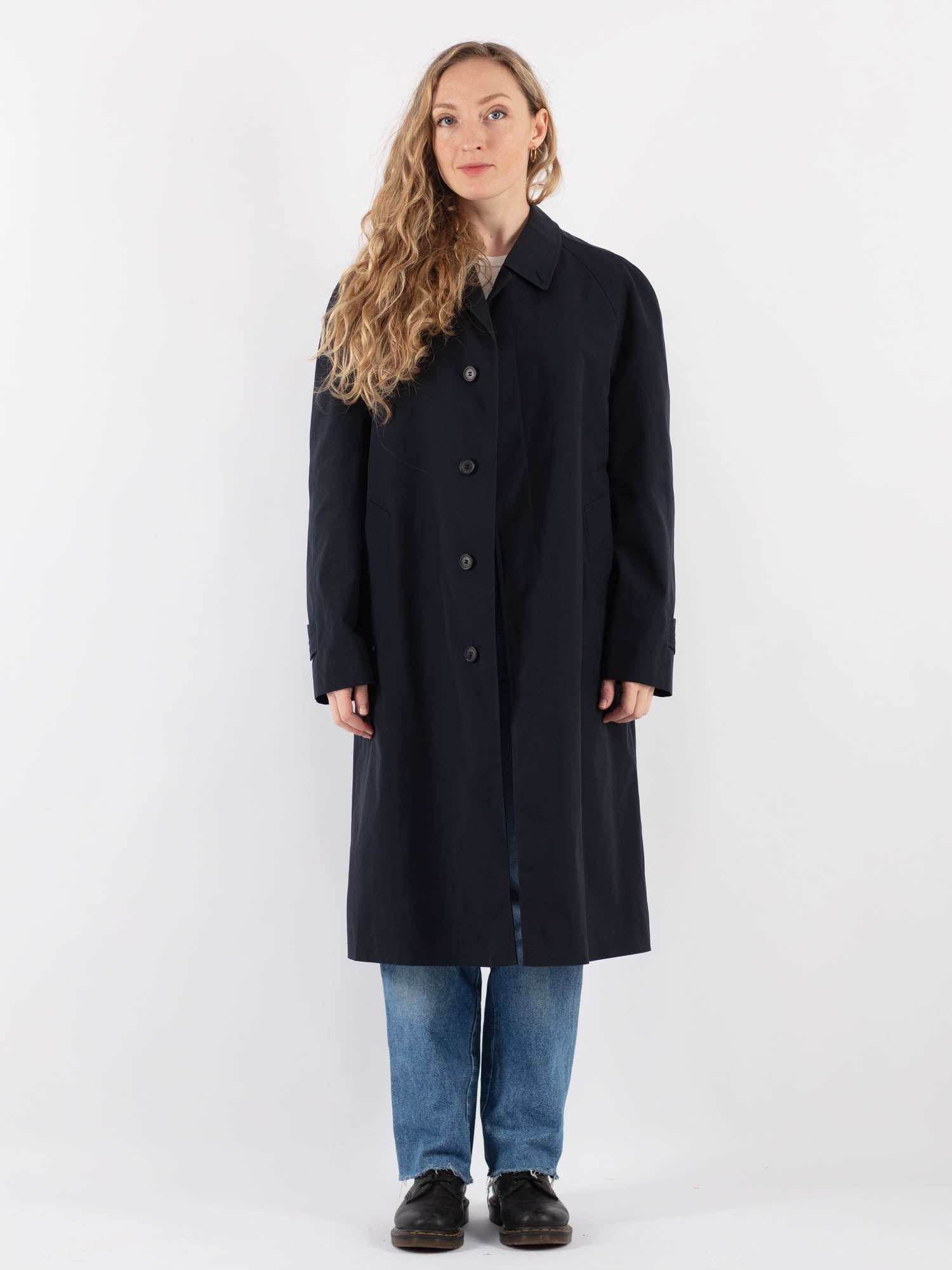 Vintage 80's Women Mac Coat in Blue by Northern Grip