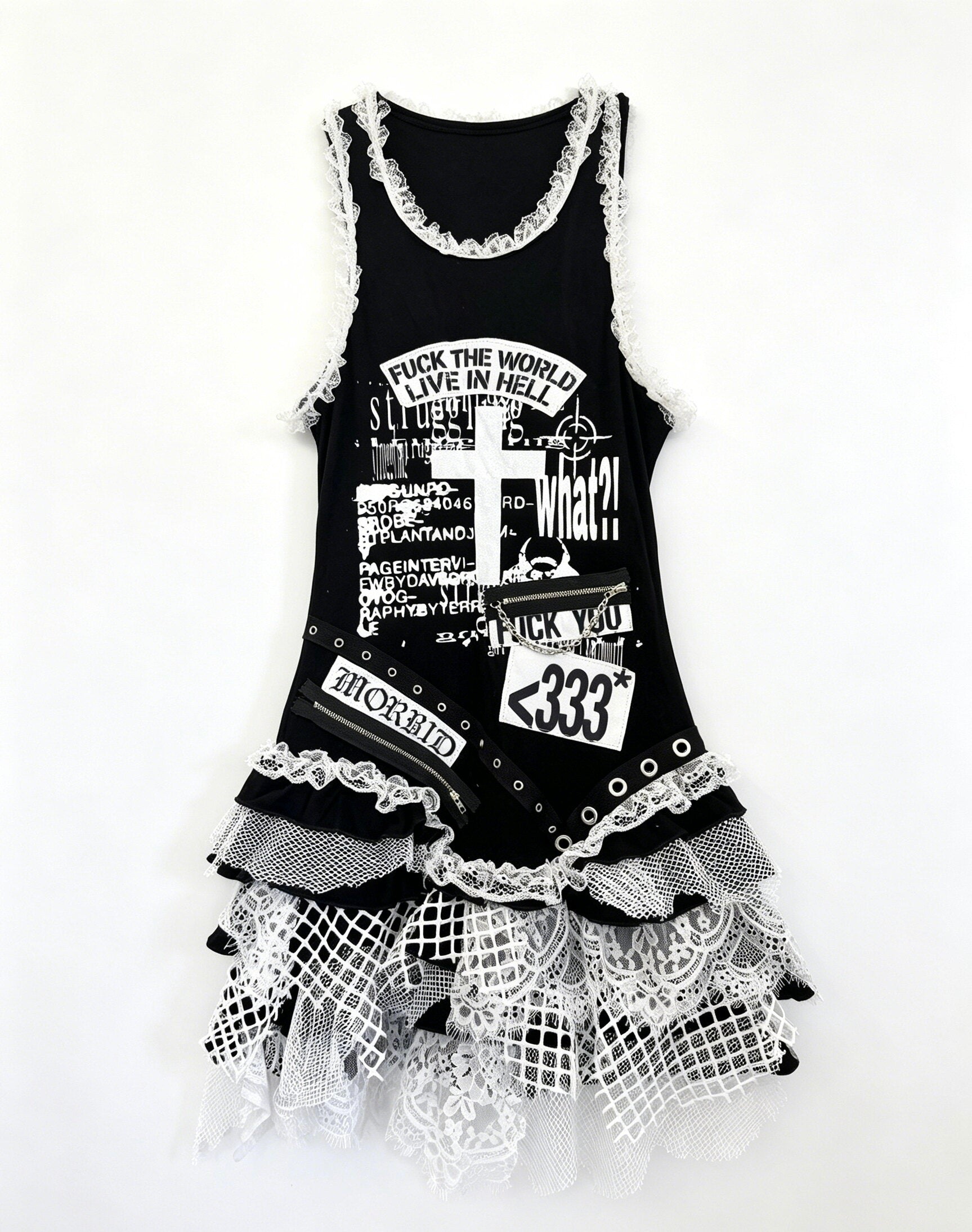 Punk Lace Cami Dress - RedDevil by Land Decora