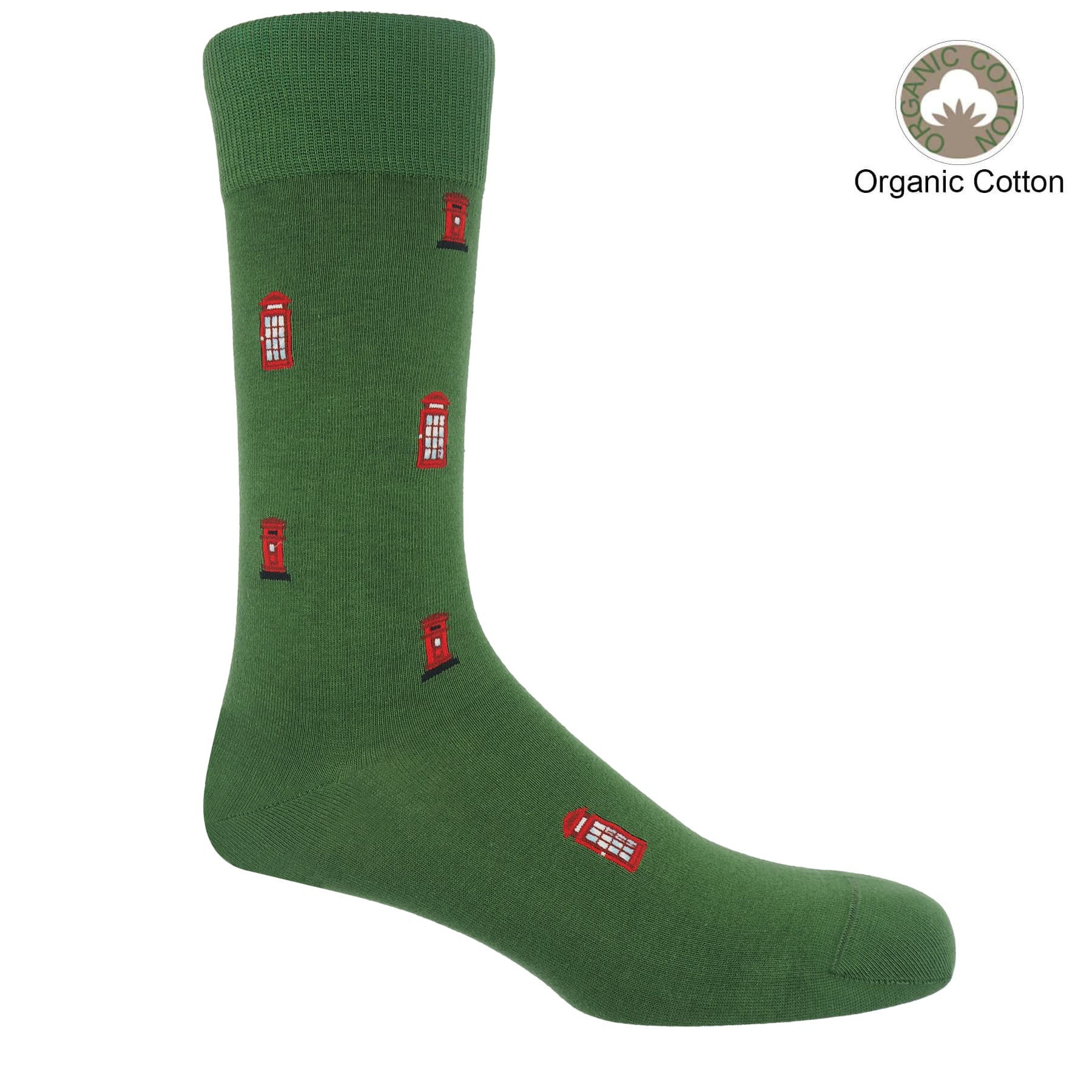 Post Box Men's Socks - Green by Peper Harow