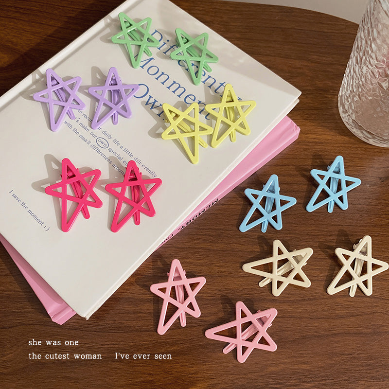 Decora Kei Colorful Star Hair Clip Metal Cute Accessory - DuoFeiMao by Land Decora