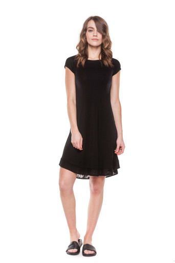 Mesh Cap Sleeve Dress by A to Z Tees