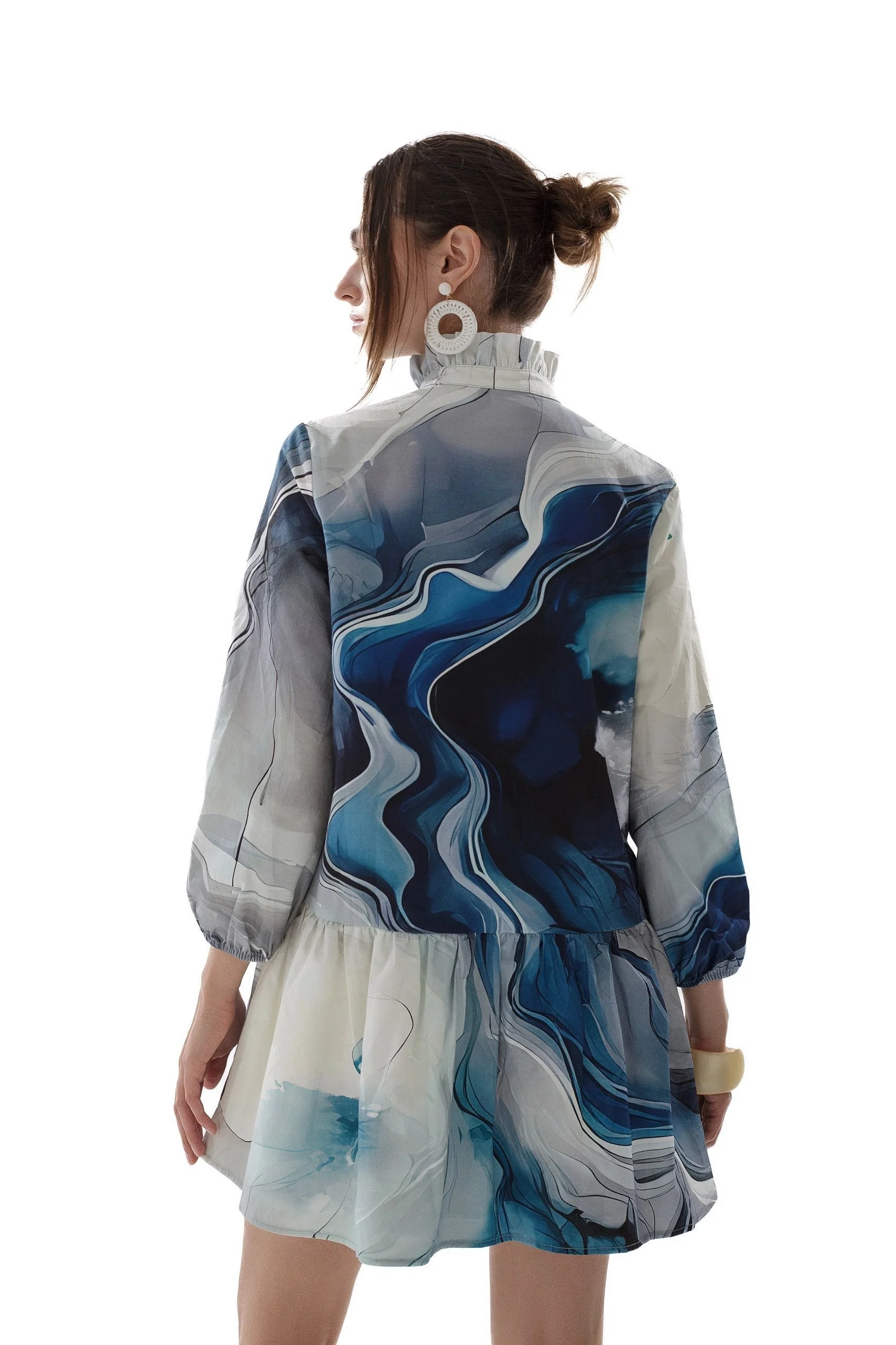 Dropped Waist Ocean Swirl Dress by Shore Darling Co.