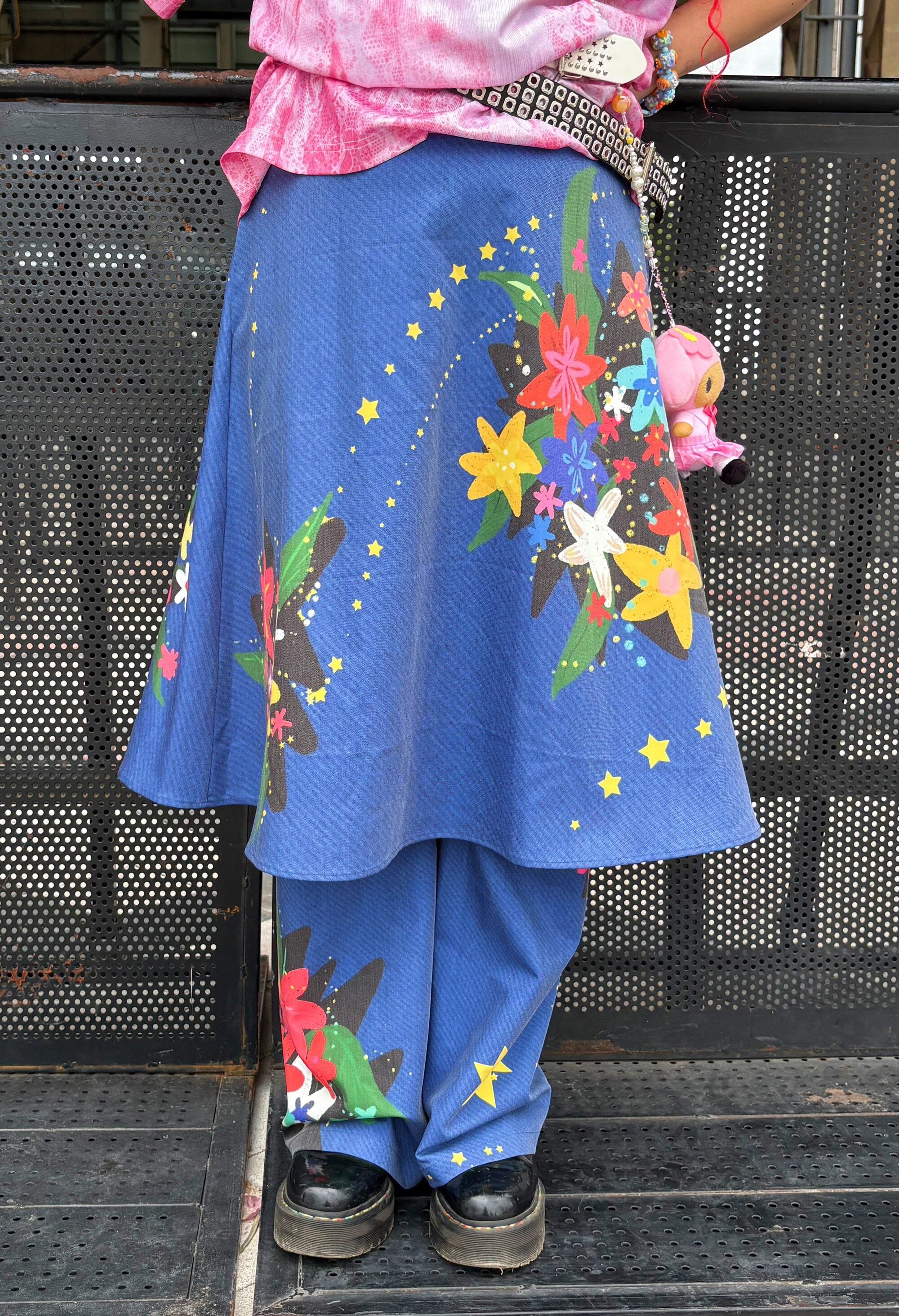 Alternative Bloom Wide Leg Pants - Monsssstar by Land Decora